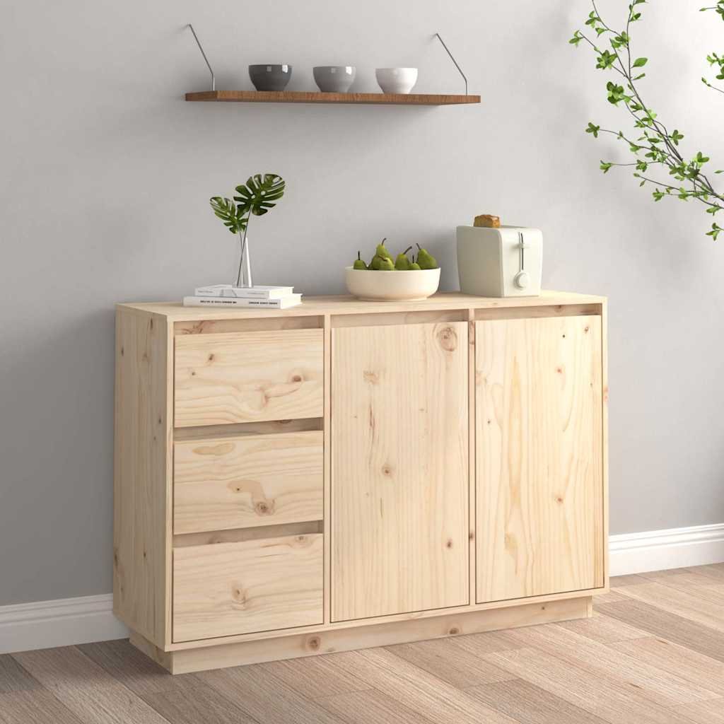 Walplus Solid Pine Wood Sideboard - 111 x 34 x 75 cm