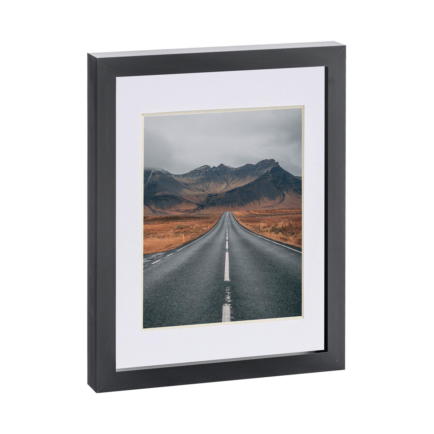 Nicola Spring 8 x 10" Photo Frame with 5 x 7" White Mount - Black