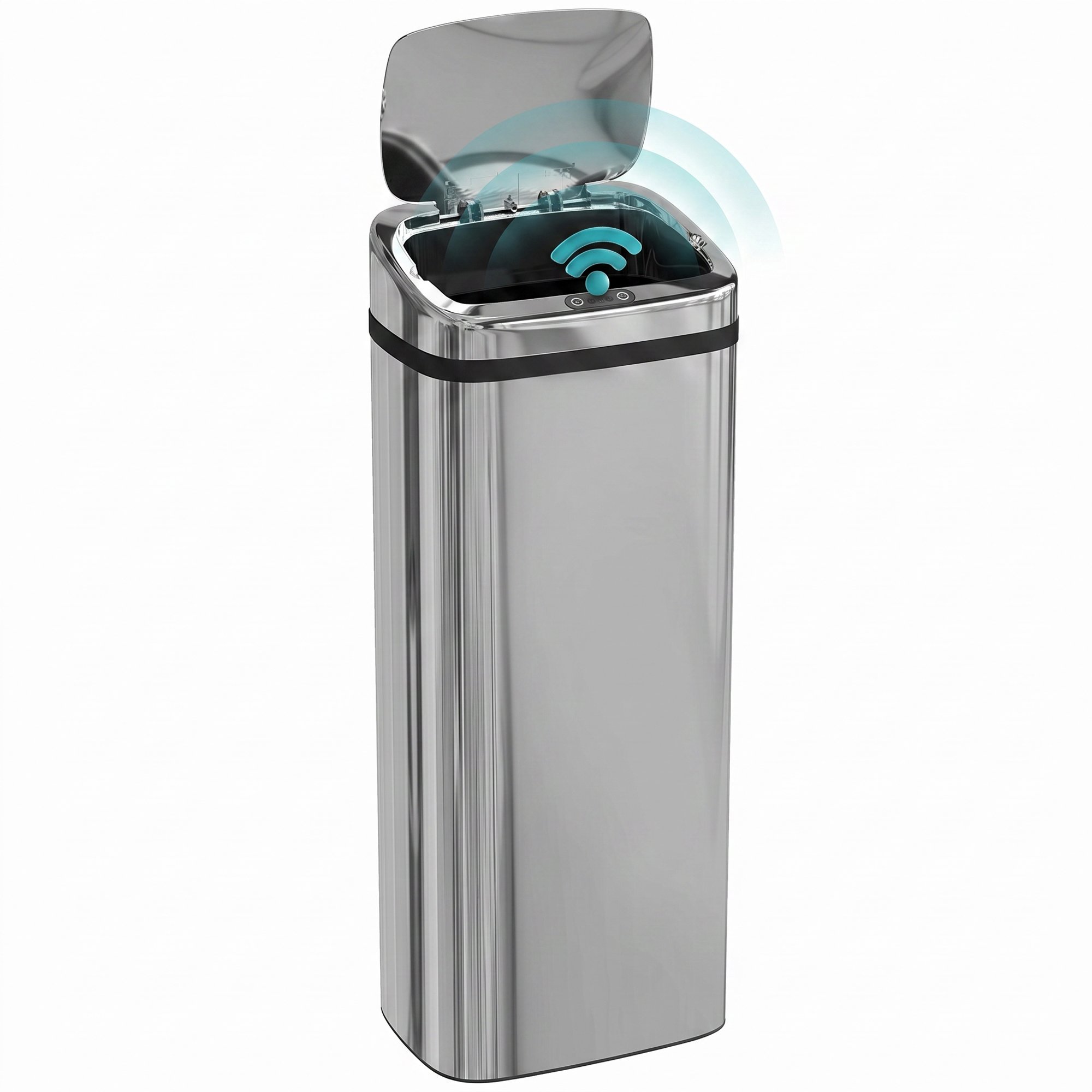 Homcom 50L Automatic Motion Sensor Dustbin Stainless Steel Trash Can - Silver