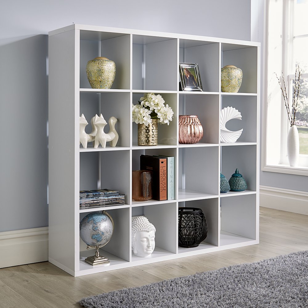 Home Source 16 Cube Storage Shelving Unit - White