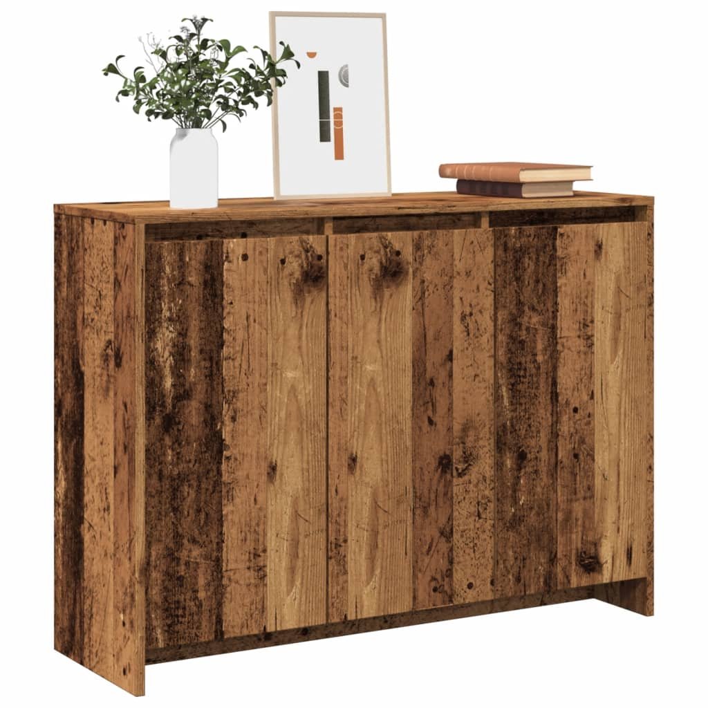 Walplus Engineered Wood Sideboard - Old Wood - 102 x 33 x 75 cm