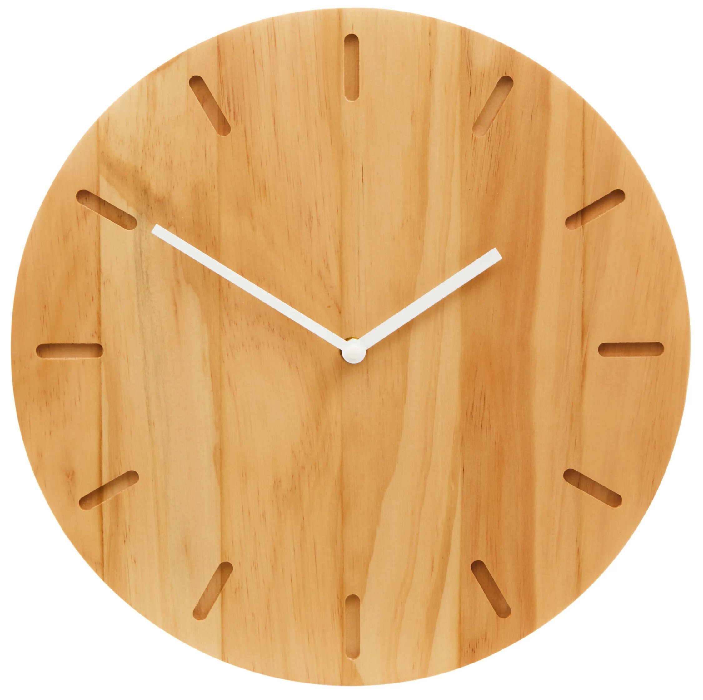 Orsina Vitus 35cm Dia Oak Wood Wall Clock - Natural