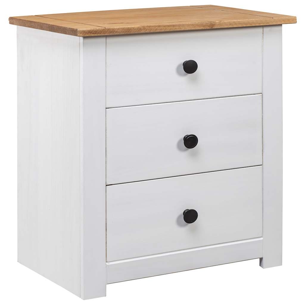 Walplus 3 Drawer Bedside Cabinet - White and Grey - 46 x 40 x 57 cm