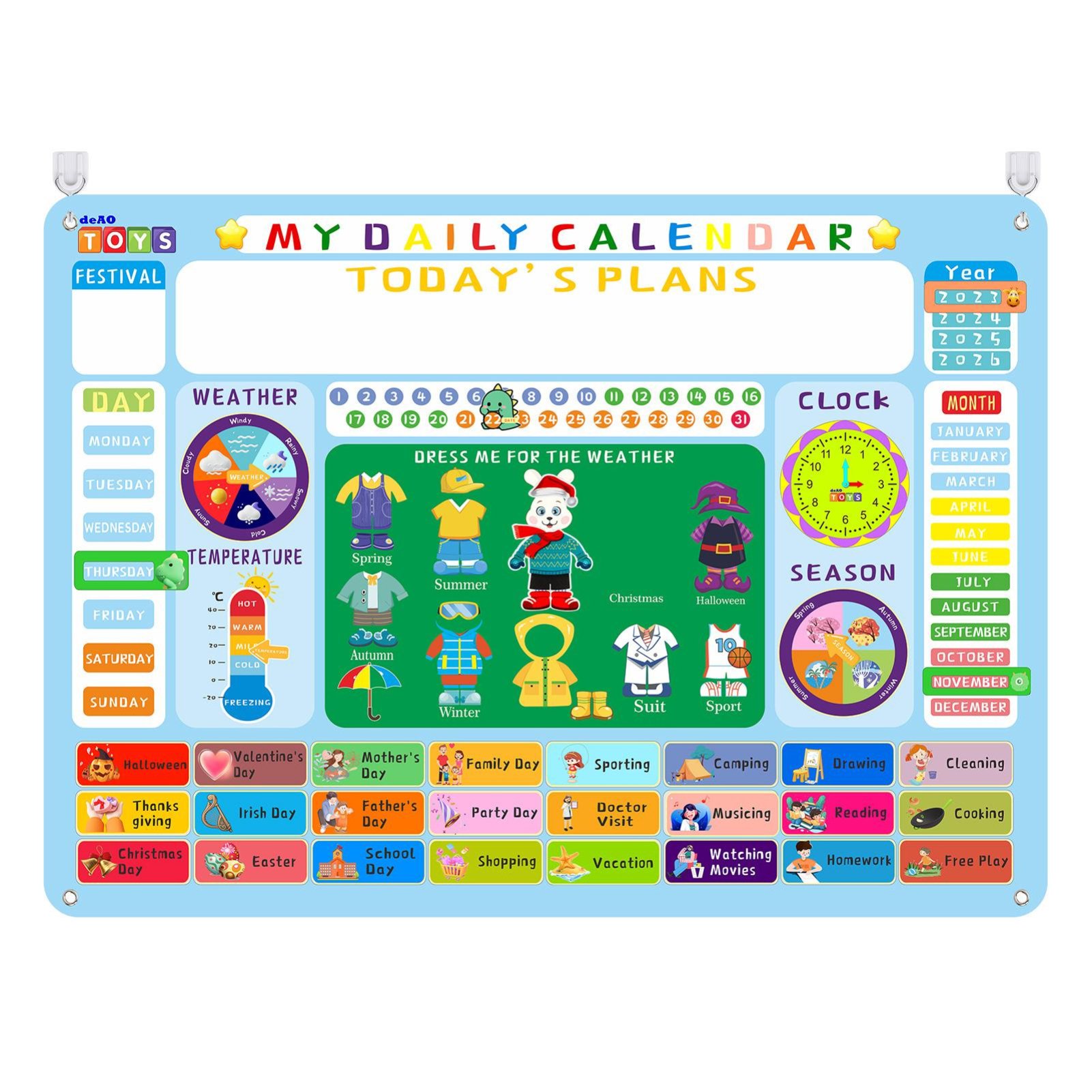 deAO Busy Board Daily Calendar Toy