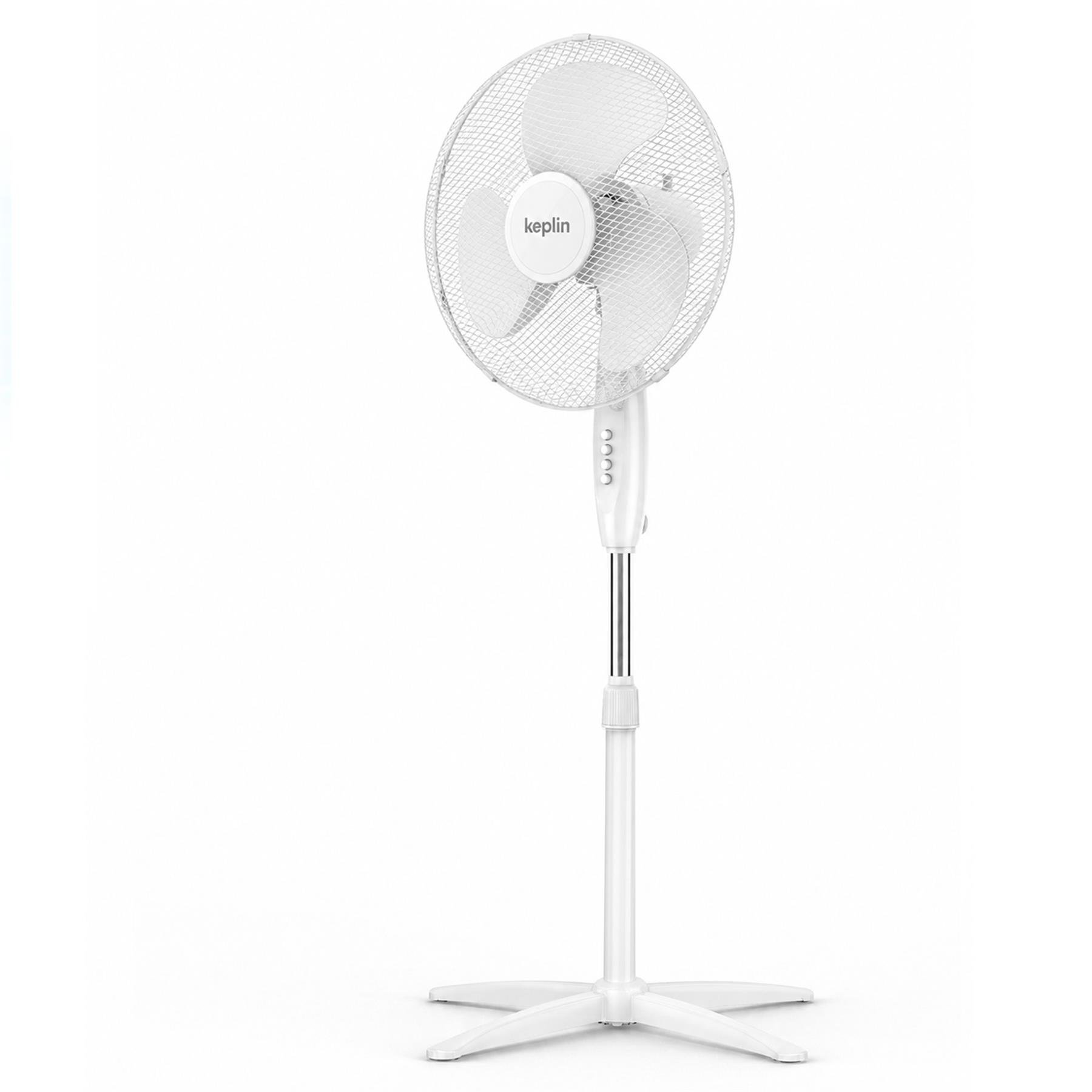Keplin Home 3 Speed Pedestal Stand Fan - 16 Inch - White