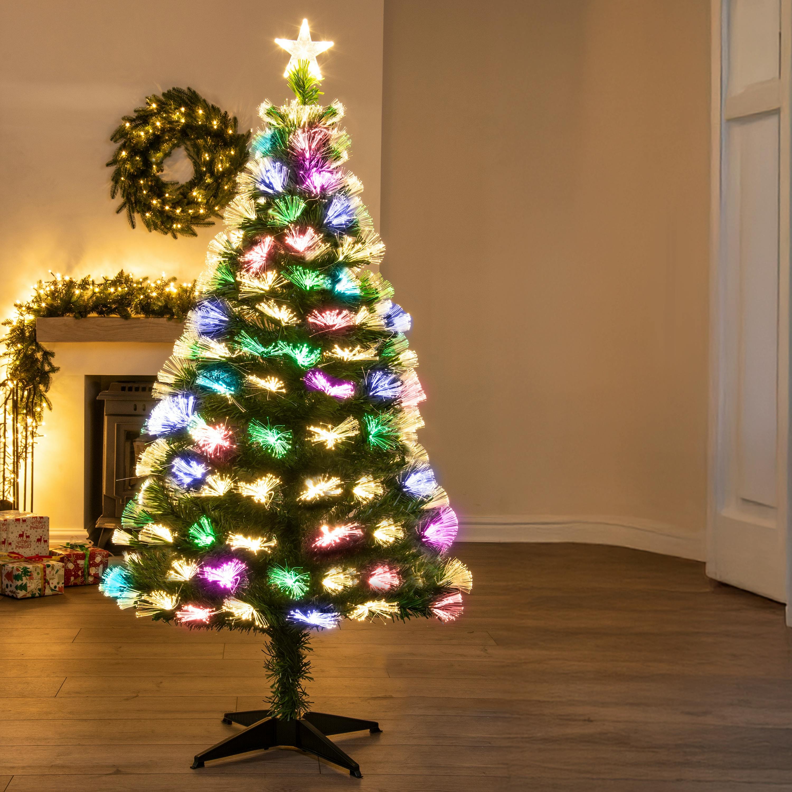 Christmas Tree World 5ft Vesuvius Fir Fibre Optic Christmas Tree