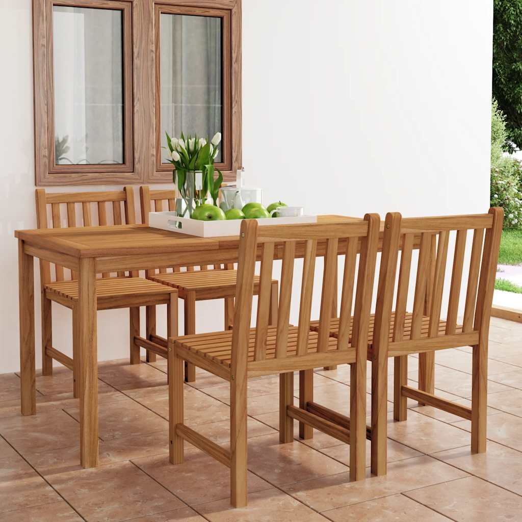 Walplus Solid Teak Wood Outdoor Furniture Set - Brown - 160 x 80 x 77 cm