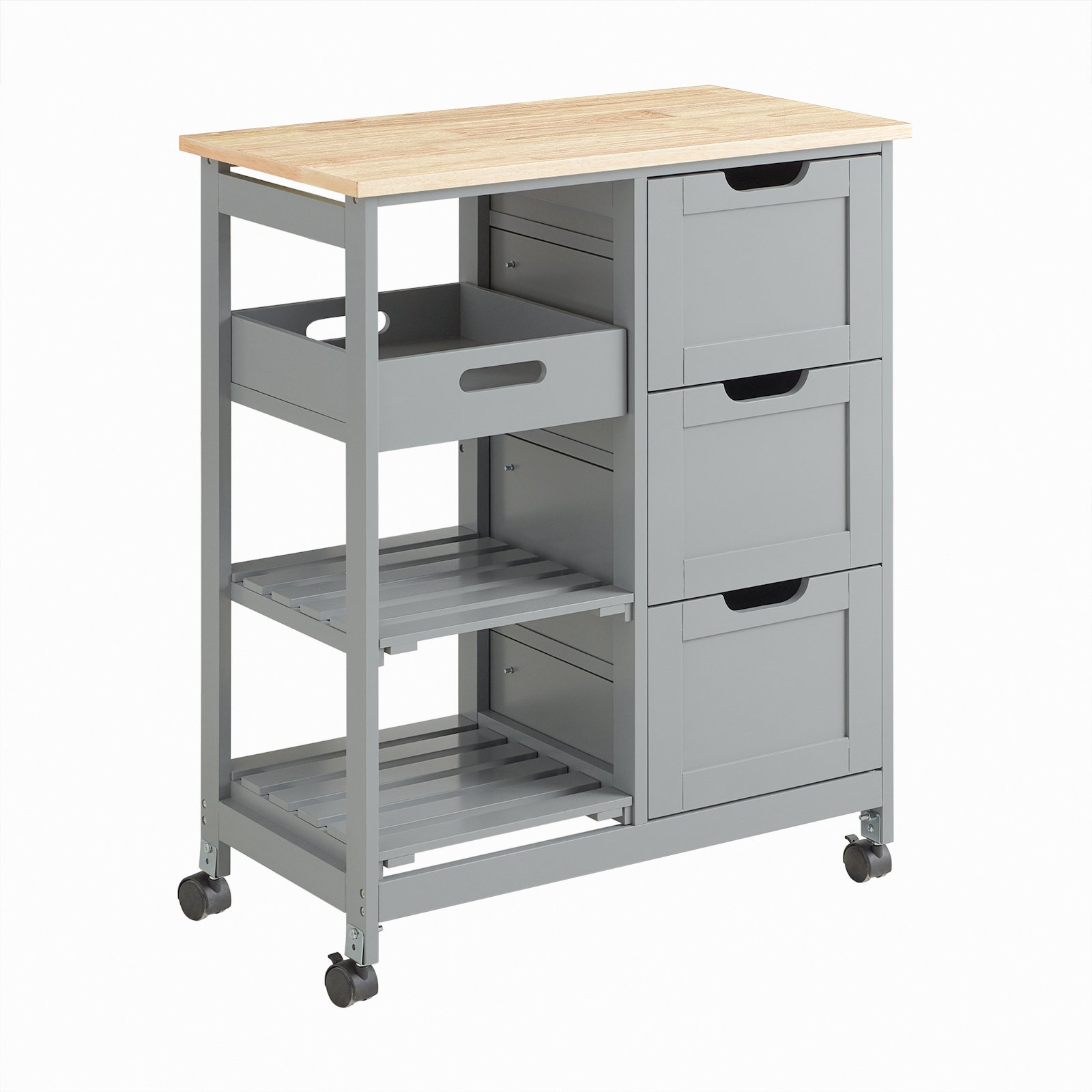 SoBuy 3 Drawer Kitchen Trolley - Grey