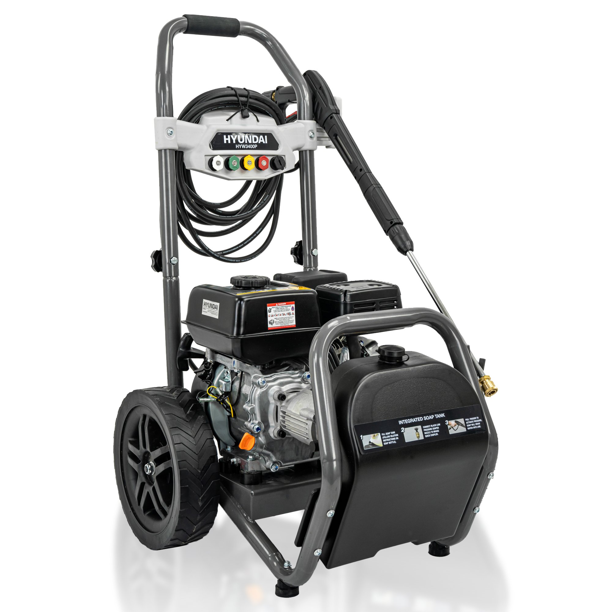 Hyundai HYW3400P 234 Bar Petrol Pressure Washer - Black