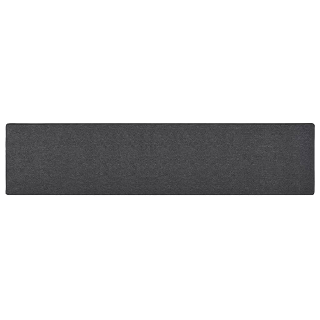 Walplus Polypropylene 3 mm Pile Carpet Runner - Anthracite - 80 x 400 cm