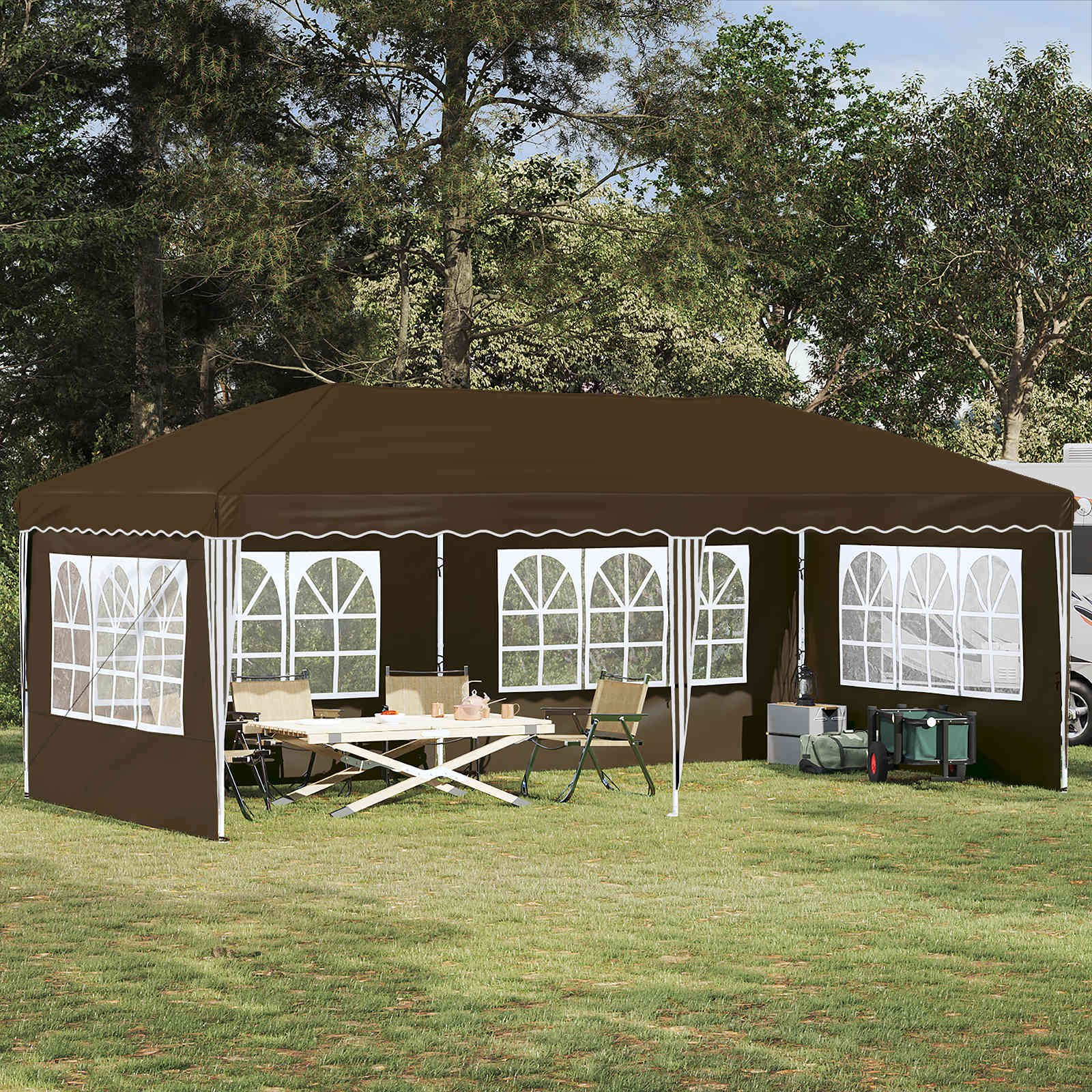 Walplus 575 x 289 x 245 cm Garden Pop-up Party Tent - Taupe