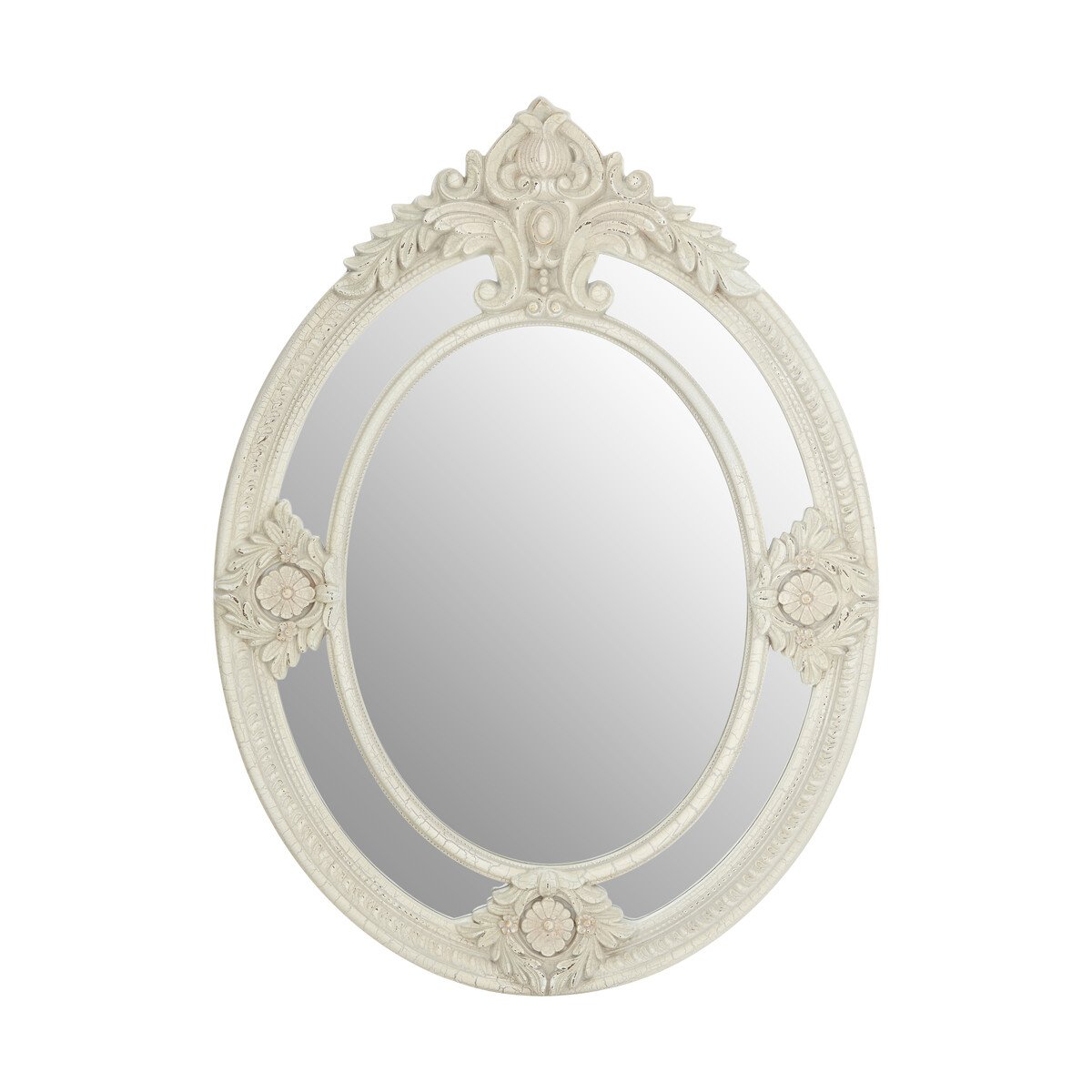 Orsina Eclipse Antique Ornate Wall Mirror – White