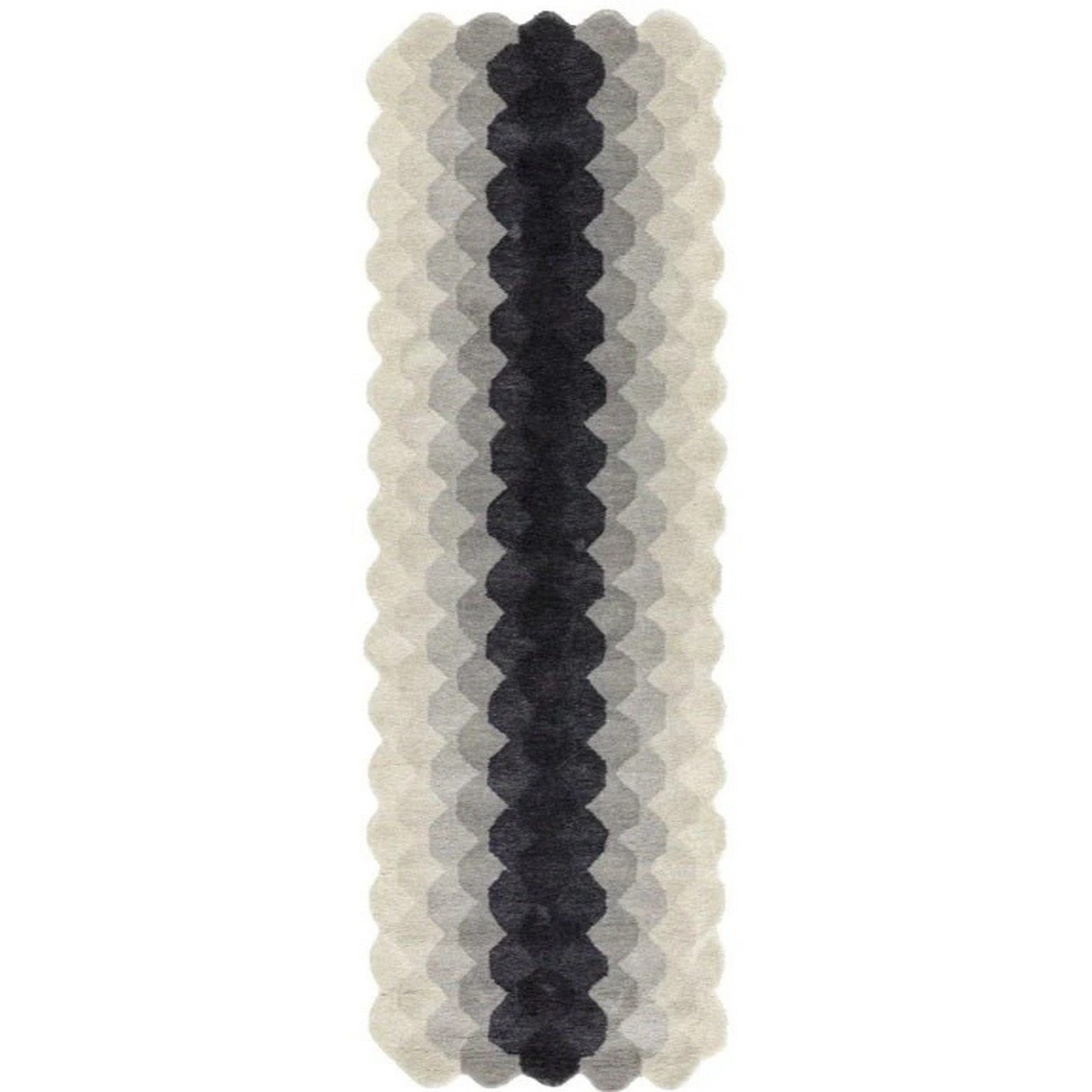 Mega Flooring Black Handmade Abstract Runner - 66 x 200cm