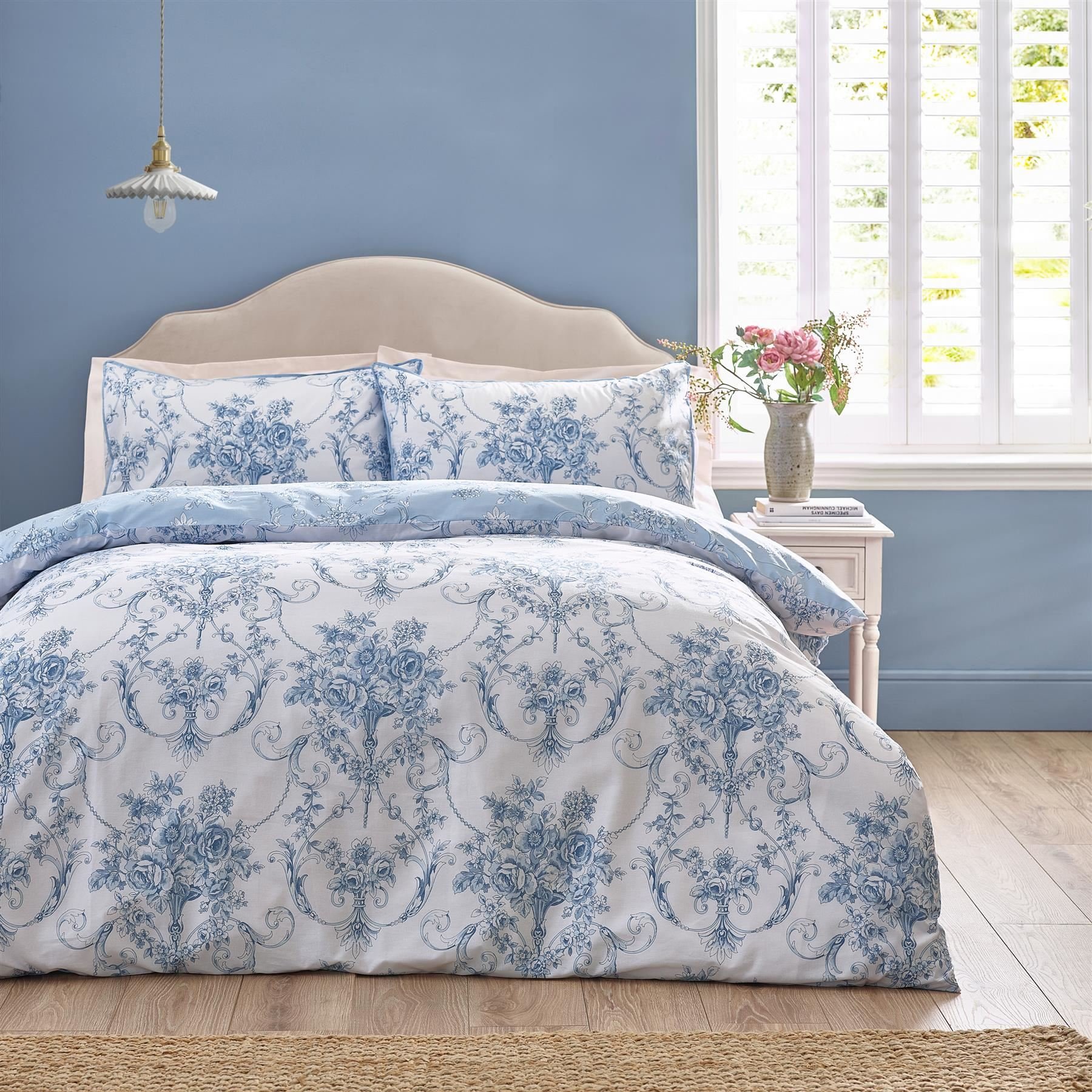 Catherine Lansfield Antoinette Duvet Cover Set - King - Blue