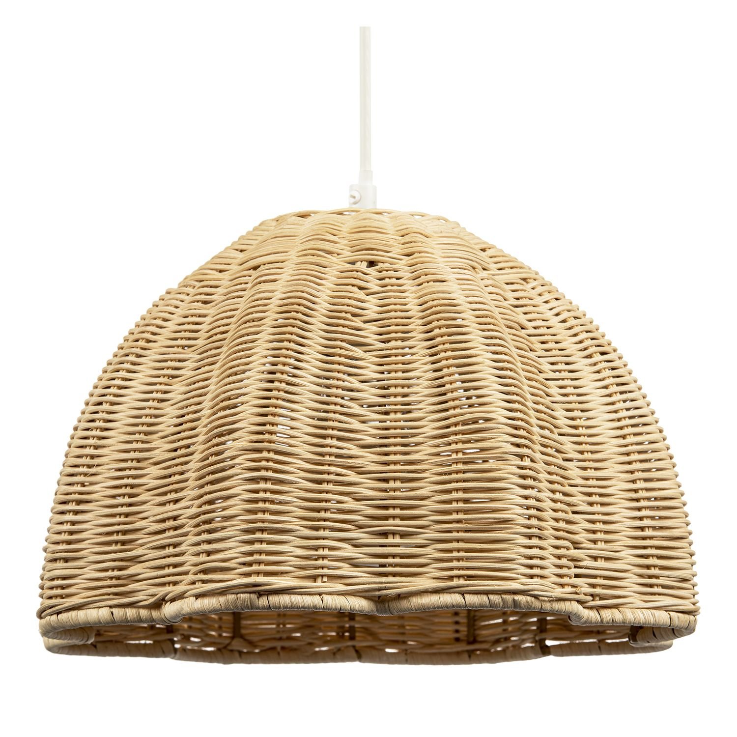 Happy Homewares Brown Intricately Woven Rattan Pendant Shade - 30cm