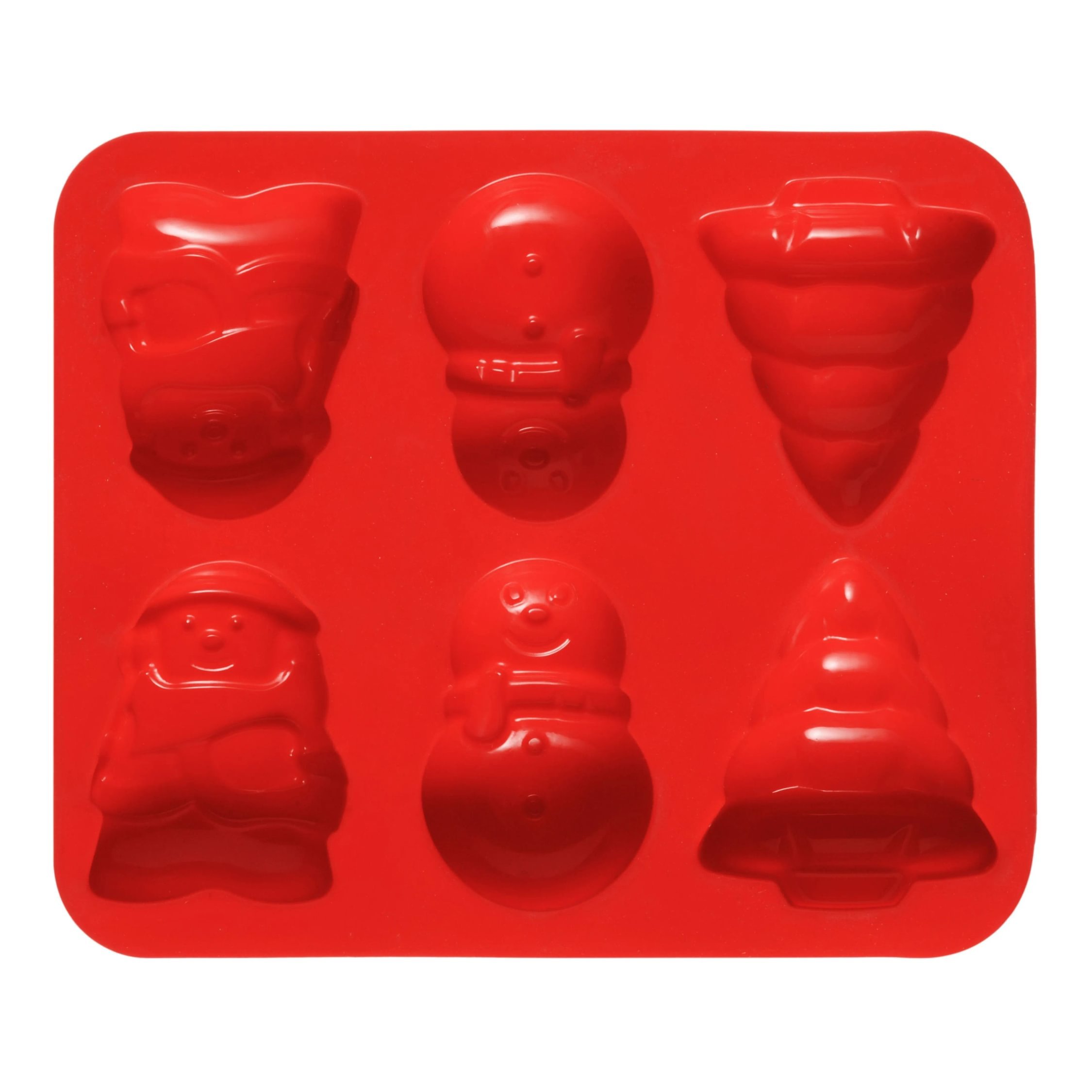 Orsina Hallie 6 Christmas Theme Silicone Cake Mould - Red