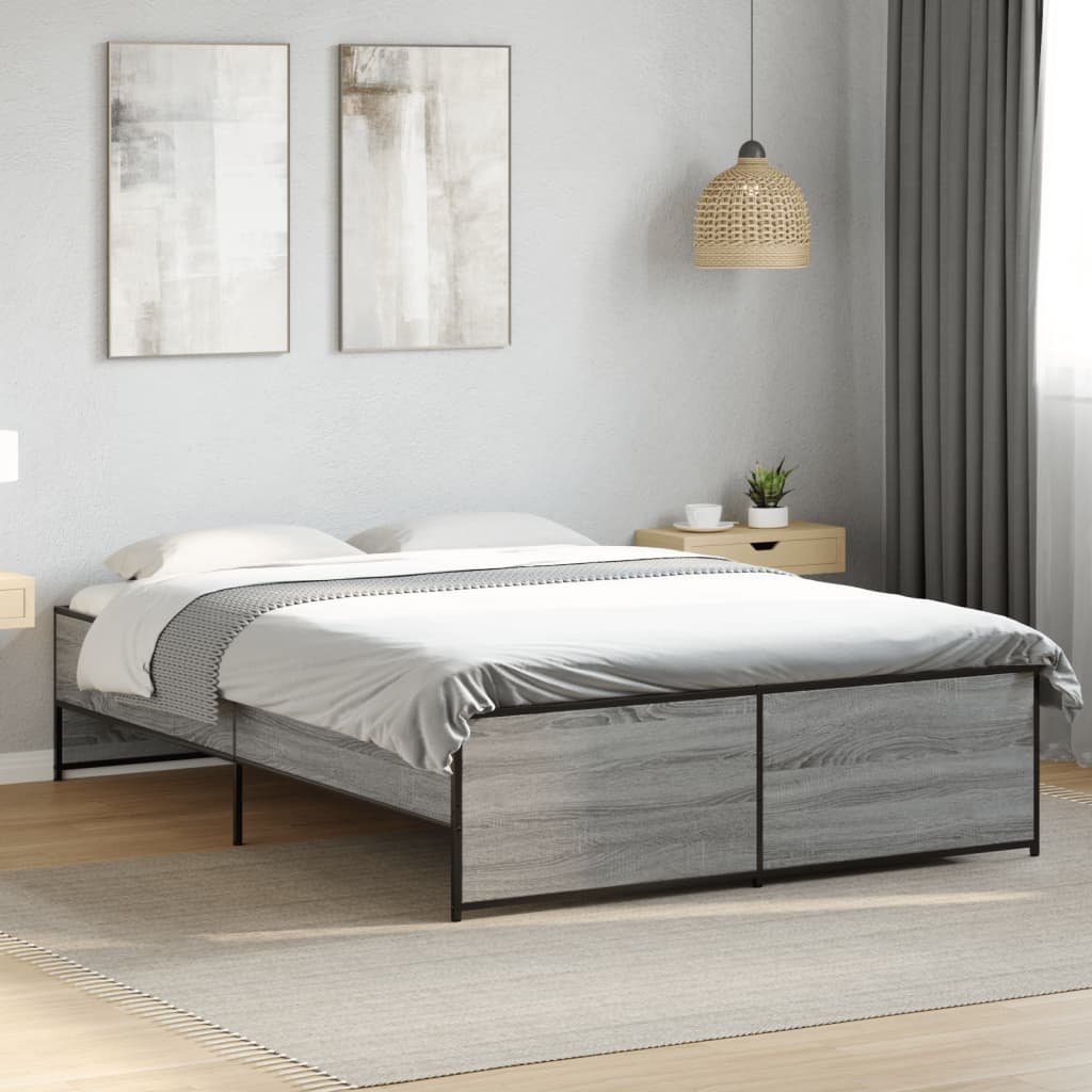 Walplus Solid Pine Double Bed Frame Padded Headboard - White