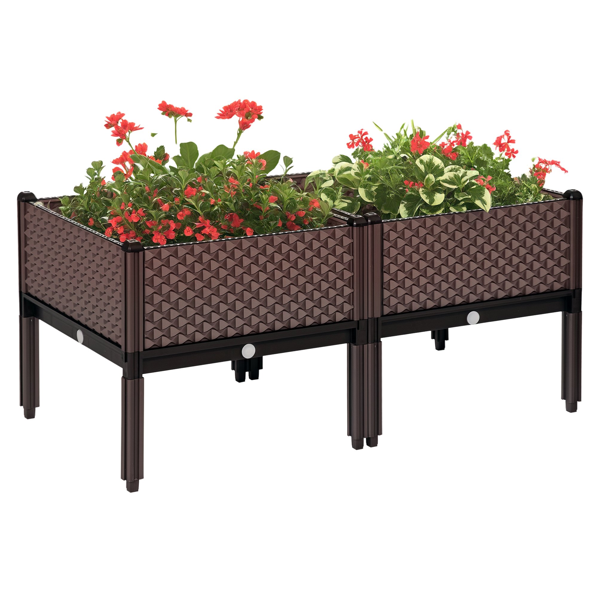 Outsunny 2 Indoor Outdoor Garden Planter - Brown