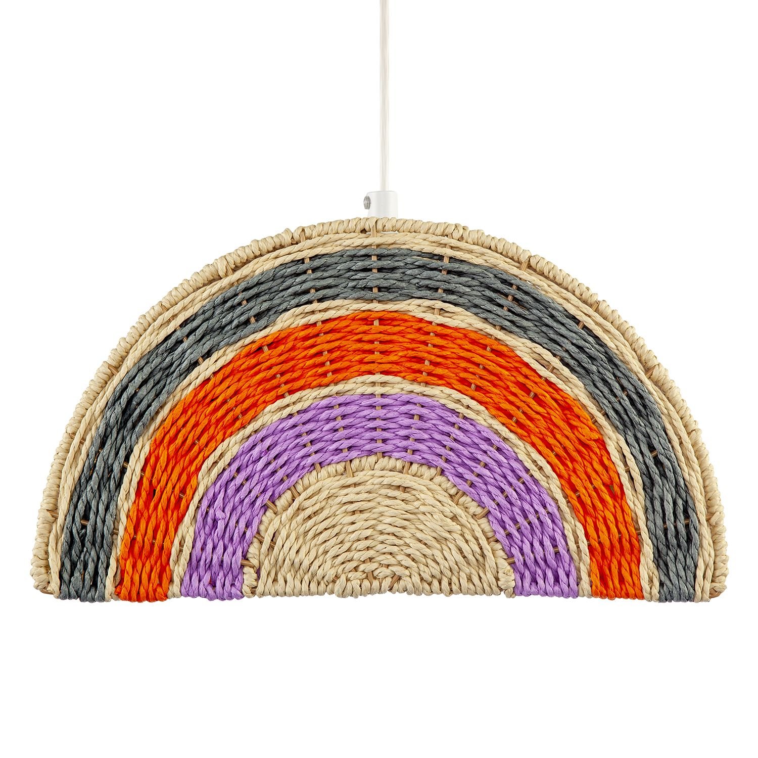 Happy Homewares Multicoloured Multi Coloured Rainbow Pendant Shade - 32cm