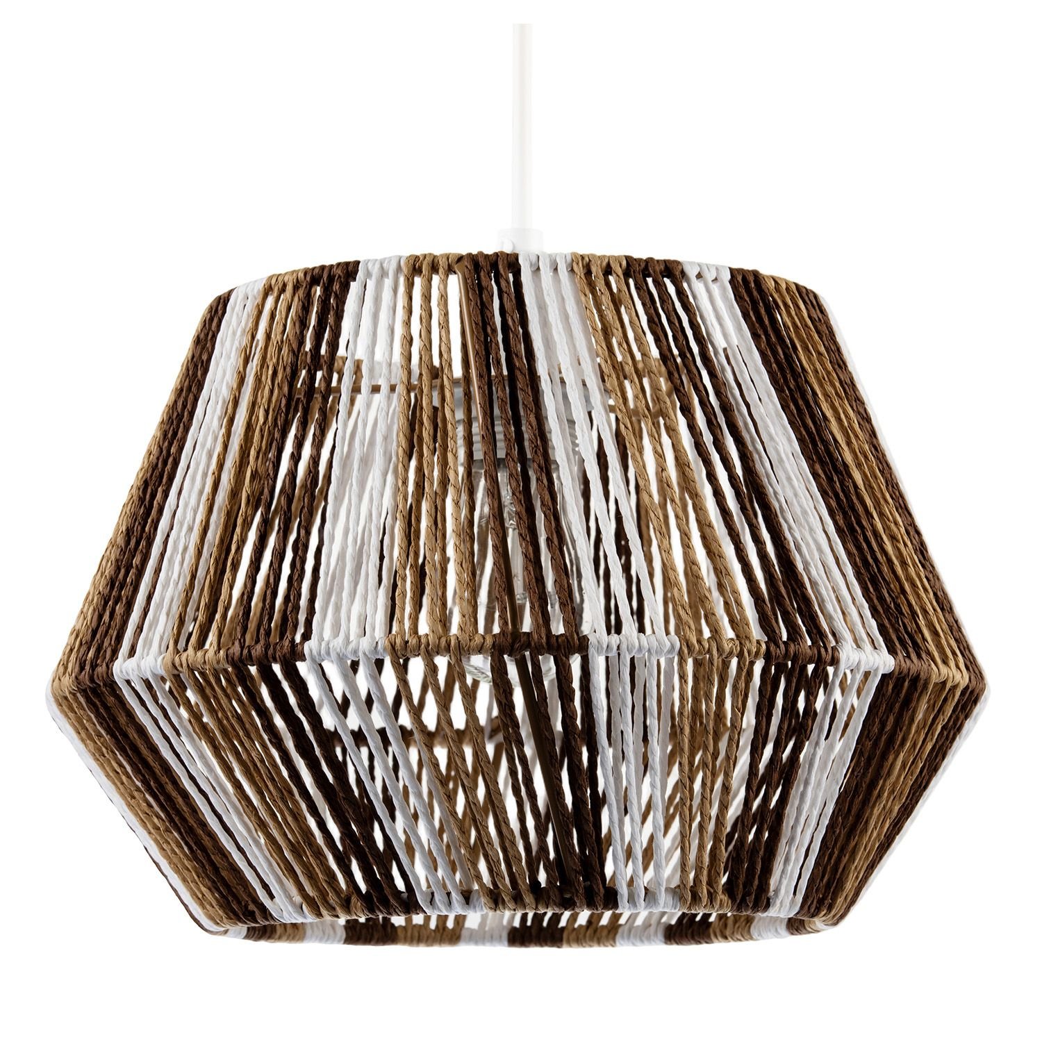 Happy Homewares Brown Coastal Twisted Paper Rope in Brown Pendant Shade - 30cm
