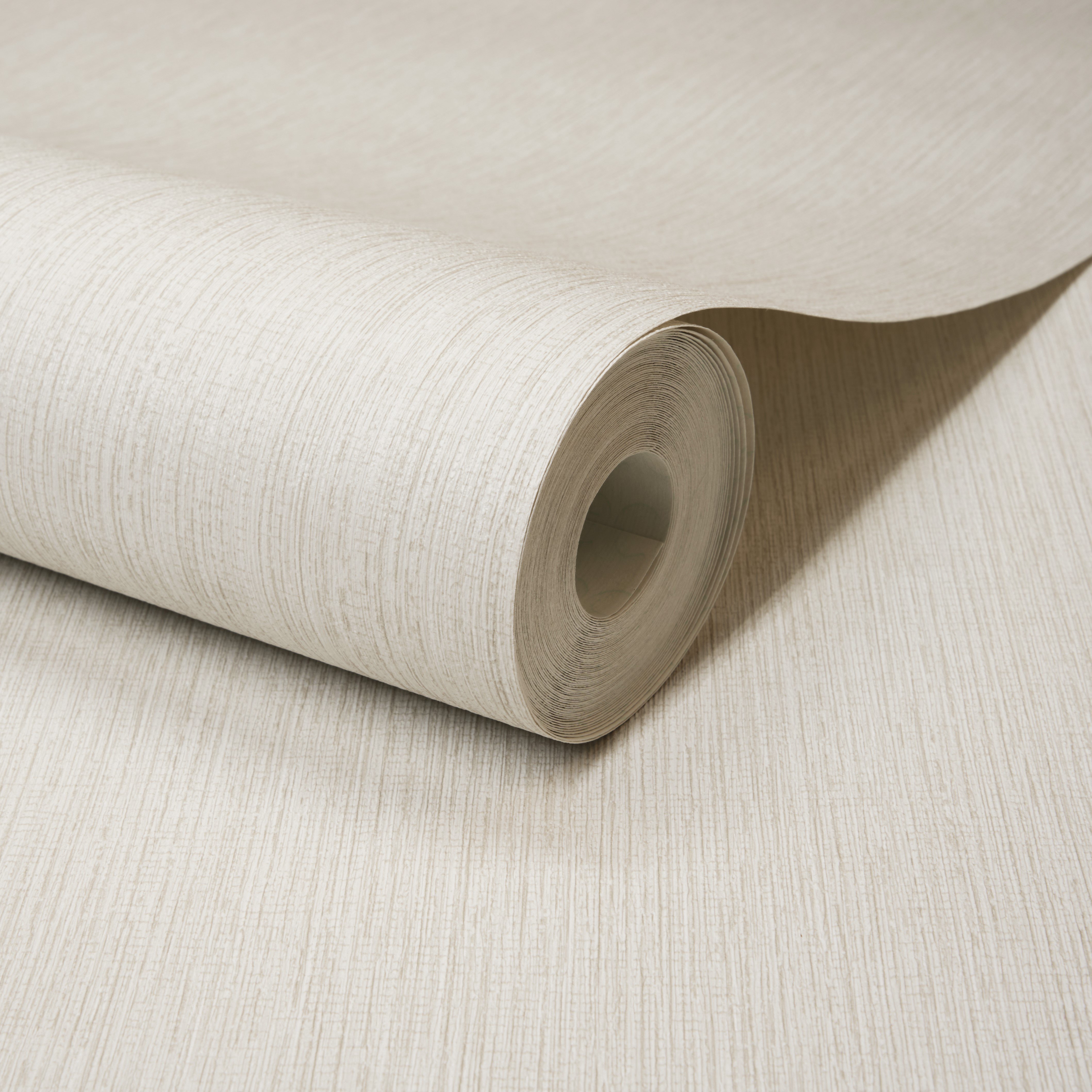 Grandeco Boutique Rays Grasscloth Effect PVC-free Eco Wallpaper - White