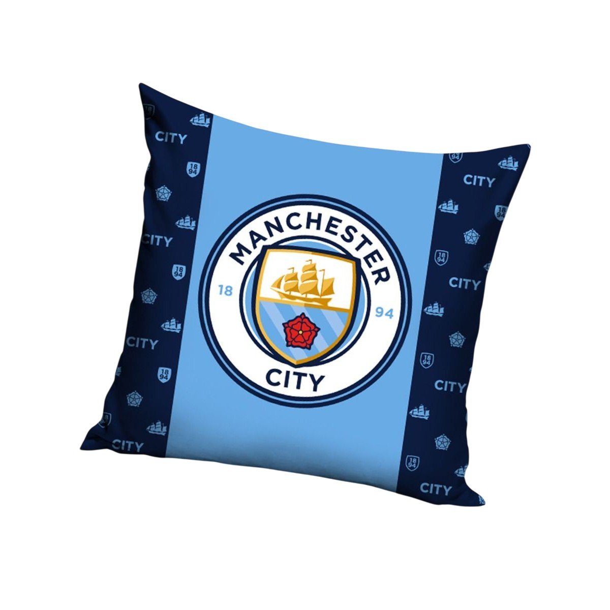 Manchester City FC Crest Filled Cushion - Blue