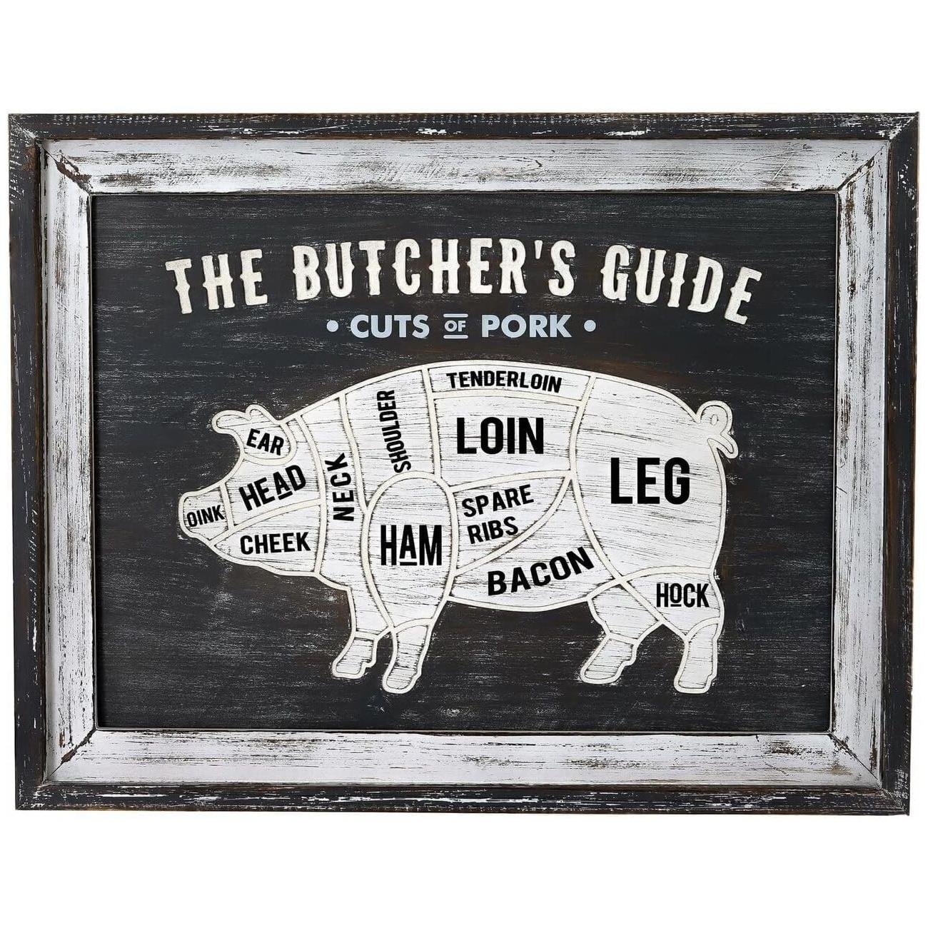 Hill Interiors Butchers Cuts Wall Plaque - Black