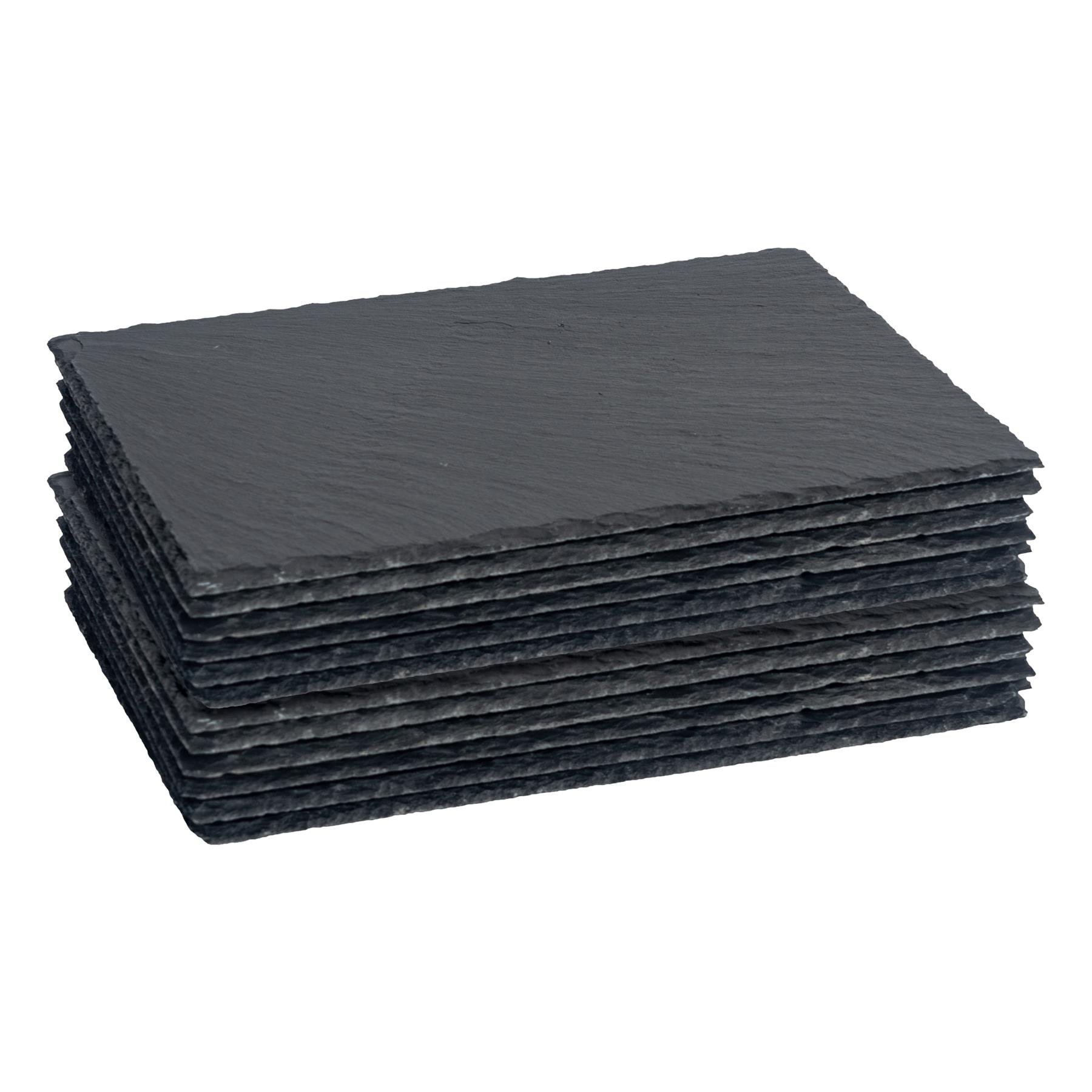 Argon Tableware Rectangle Slate Placemats - Pack of 12