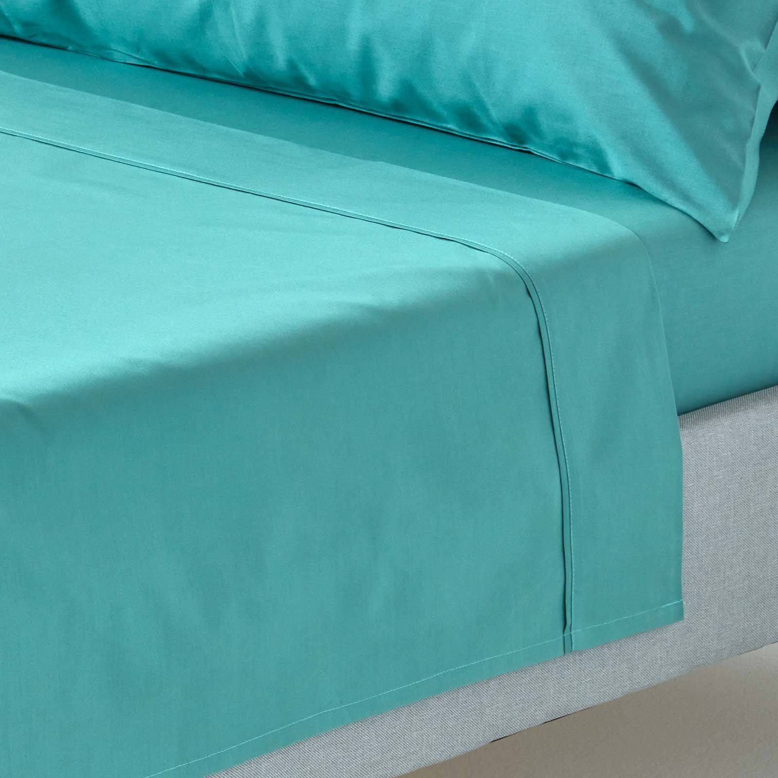 Homescapes Egyptian Cotton Teal Flat Sheet - Double