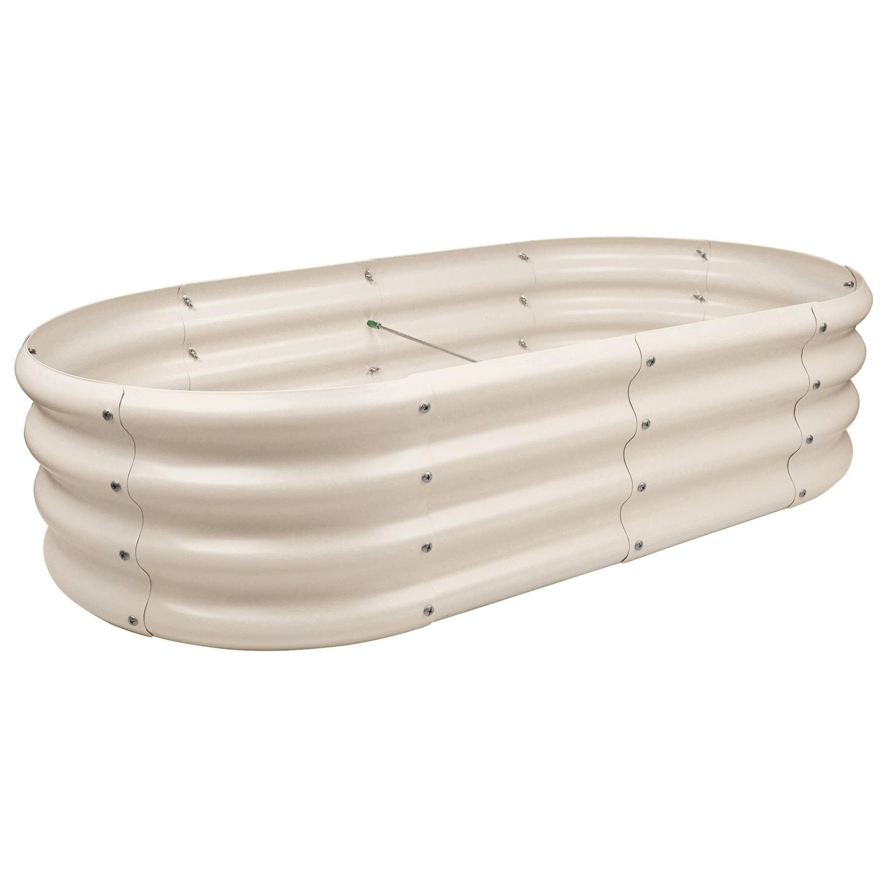 Harbour Housewares Rounded Steel Raised Garden Bed 120cm x 60cm - Ivory