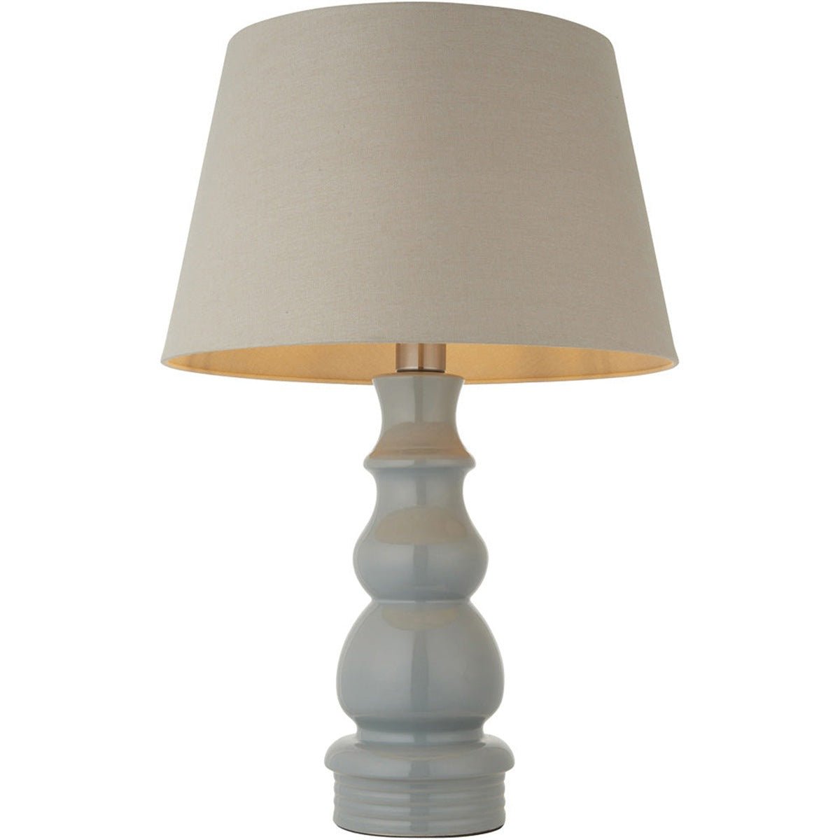 Loops Direct 45.5cm Diameter Ceramic and Steel Table Lamp - Blue Grey Glaze