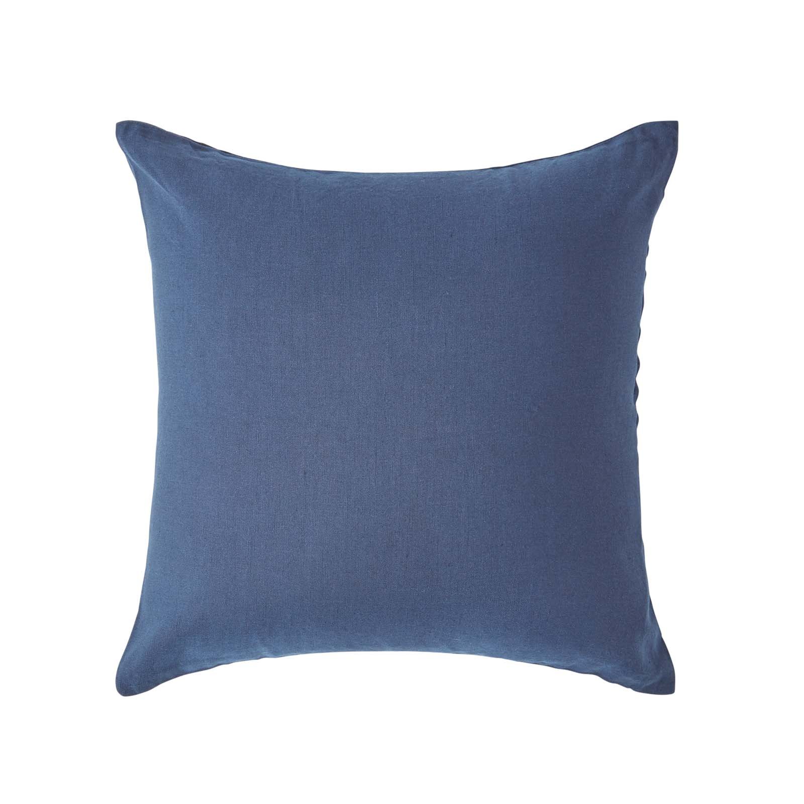 Homescapes Linen Pillowcase - 40 x 40 cm - Navy Blue