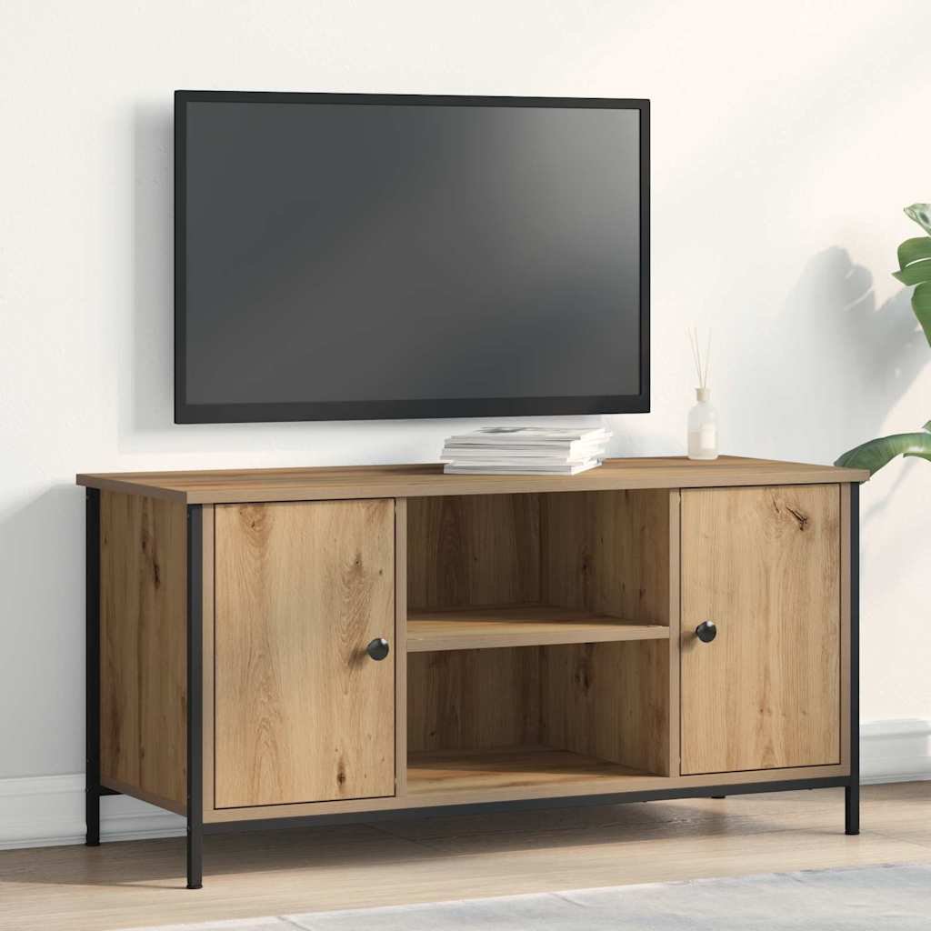 Walplus Engineered Wood 2 Doors TV Cabinet - Artisan Oak - 100 x 40 x 50 cm