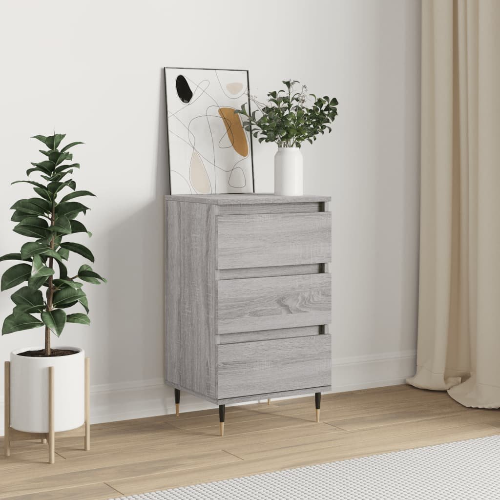 Walplus Engineered Wood Buffet Sideboard - Grey Sonoma - 40 x 35 x 70 cm