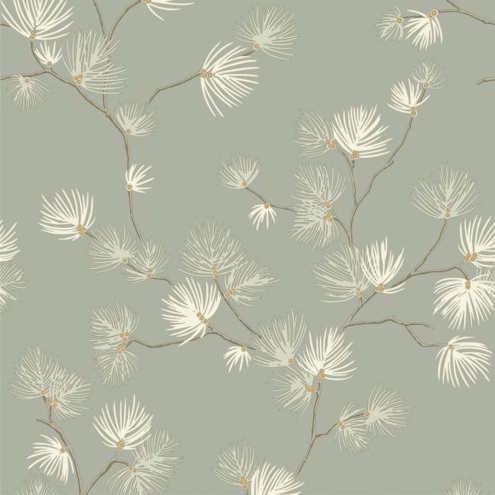 Belgravia Valentino Pine Textured Vinyl Wallpaper - Sage Green