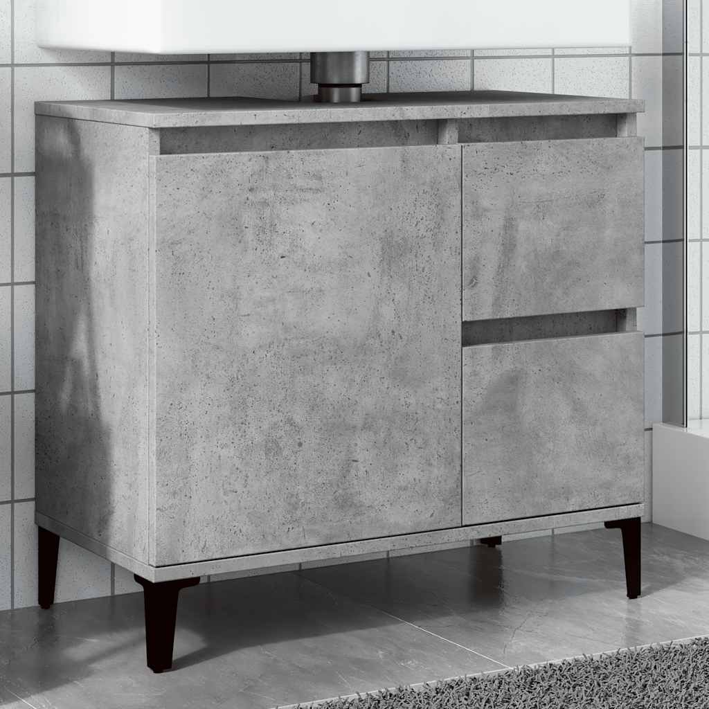 Walplus Engineered Wood Sink Cabinet - Concrete Grey - 65 x 33 x 60 cm