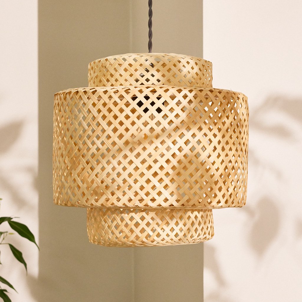 Dibor Bamboo Ceiling Shade - Natural 30cm