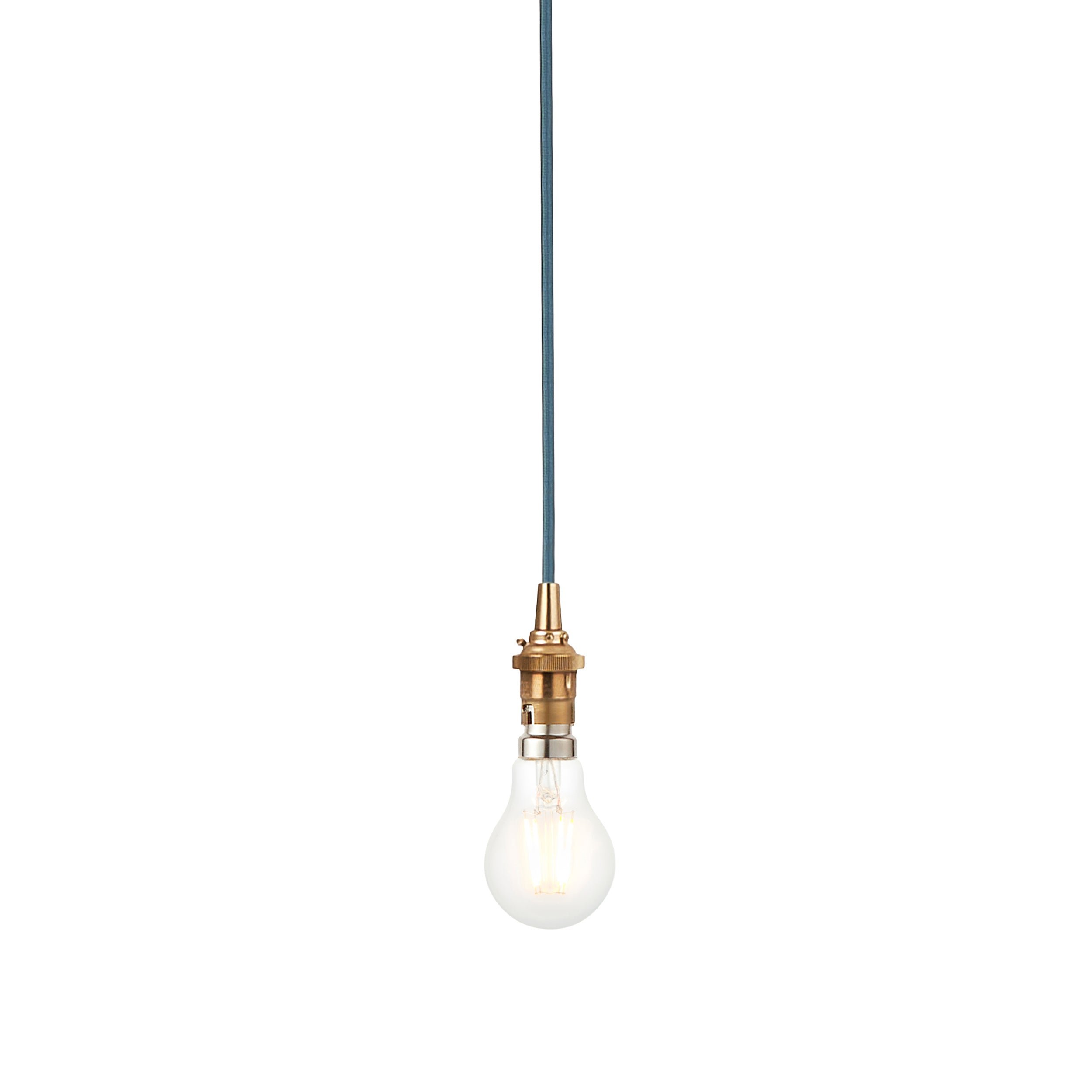 Loops Direct Steel And Brass Hanging Ceiling Pendant Light - Brushed Aged Brass