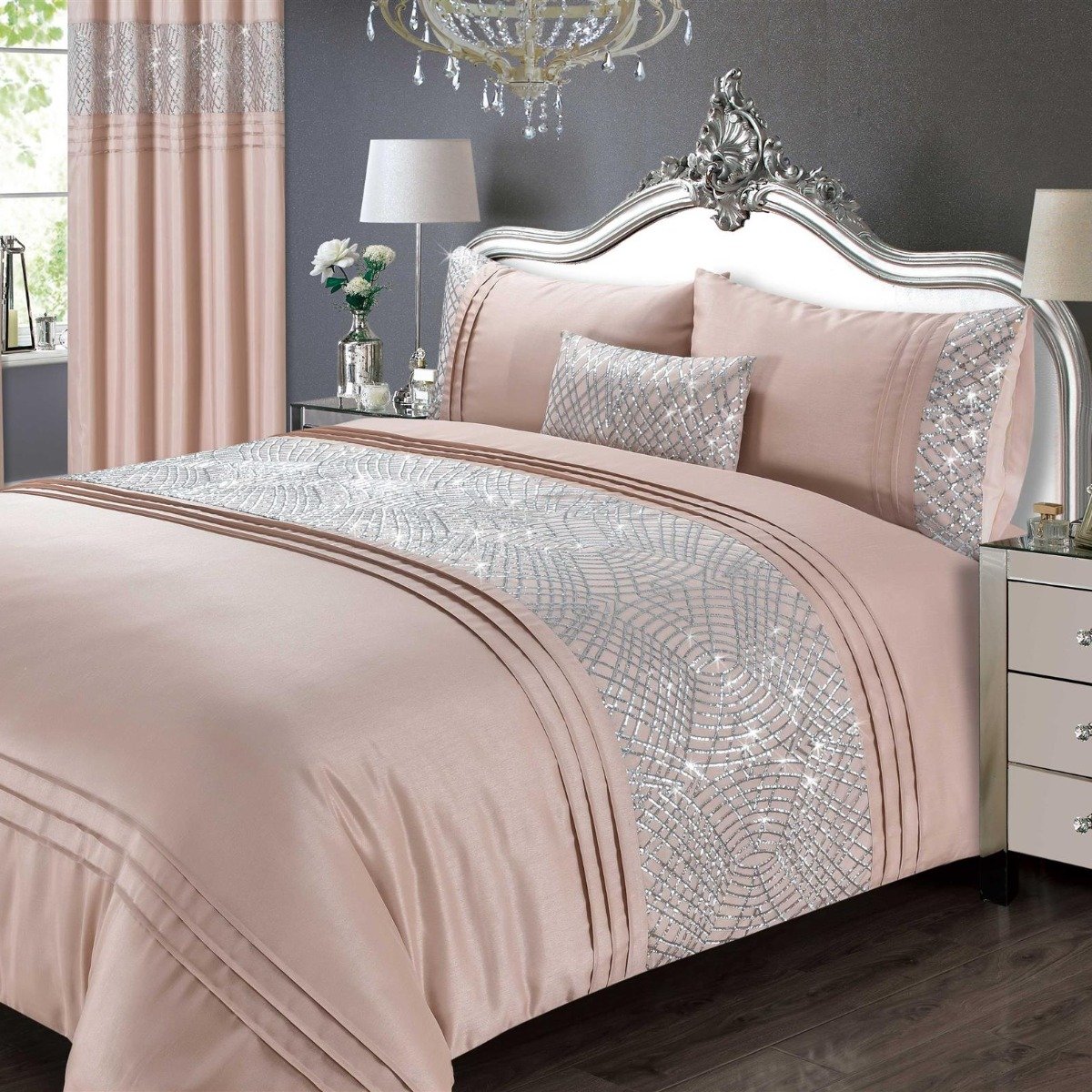 Rapport Charleston Blush Pink Duvet Cover Set - Double