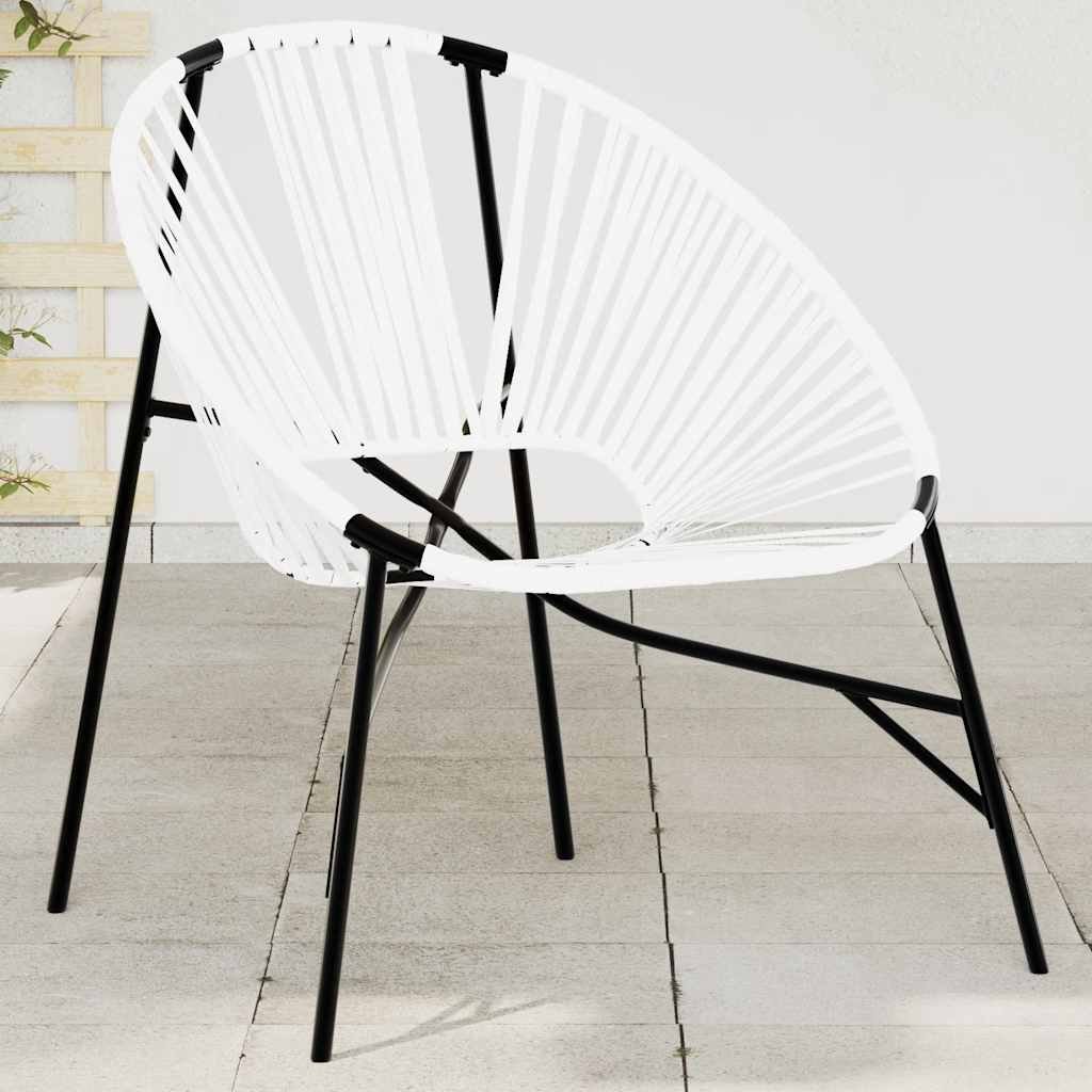 Walplus Poly Rattan Garden Egg Chair - Black and White - 77 x 68.5 x 82 cm