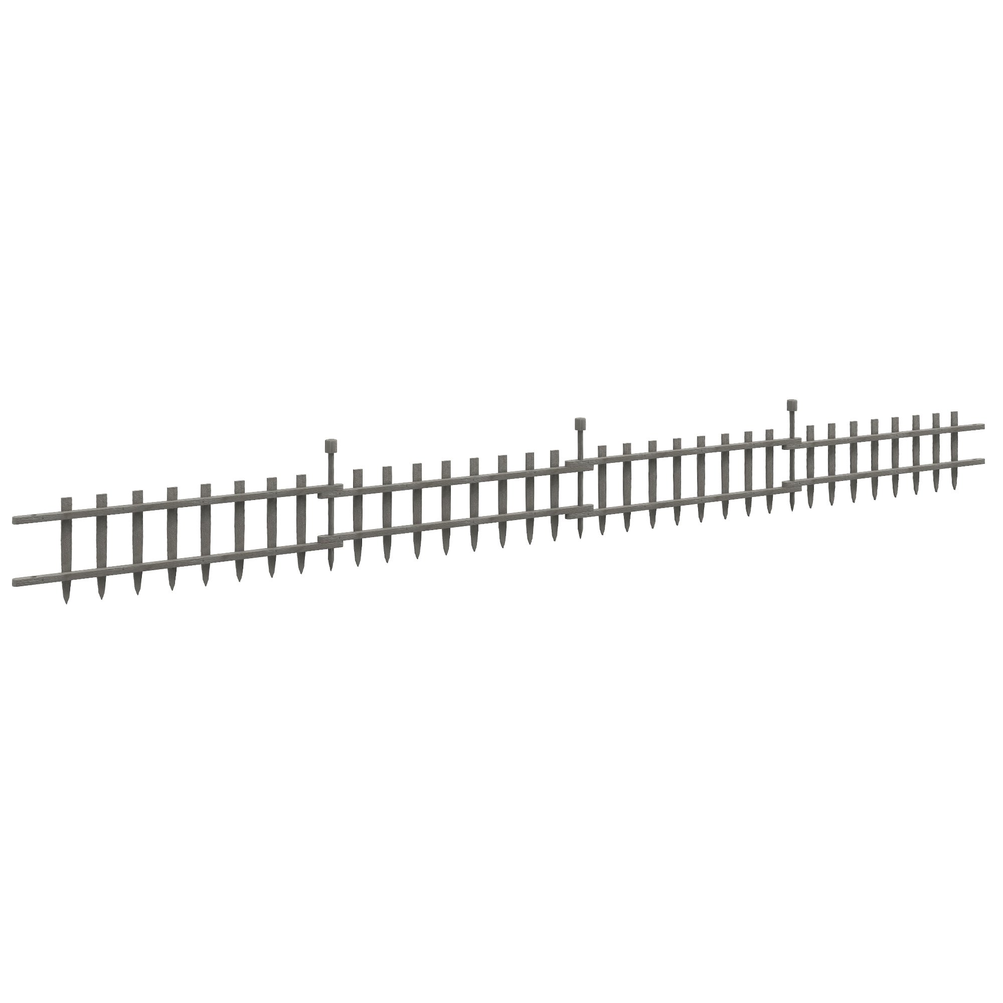 Outsunny Wooden 4 pcs Decorative Garden Fence - Grey