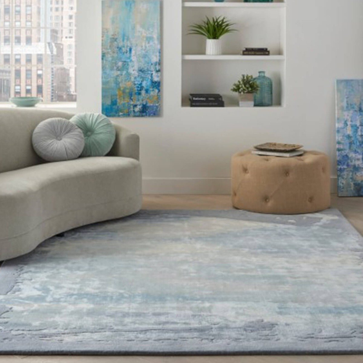 Mega Flooring Silver Handmade Abstract Rug - 168 x 226cm