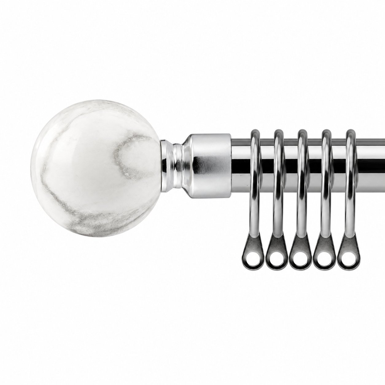 New Edge Blinds 16-19mm Silver Mineral Extendable Curtain Pole - 160cm - 300cm