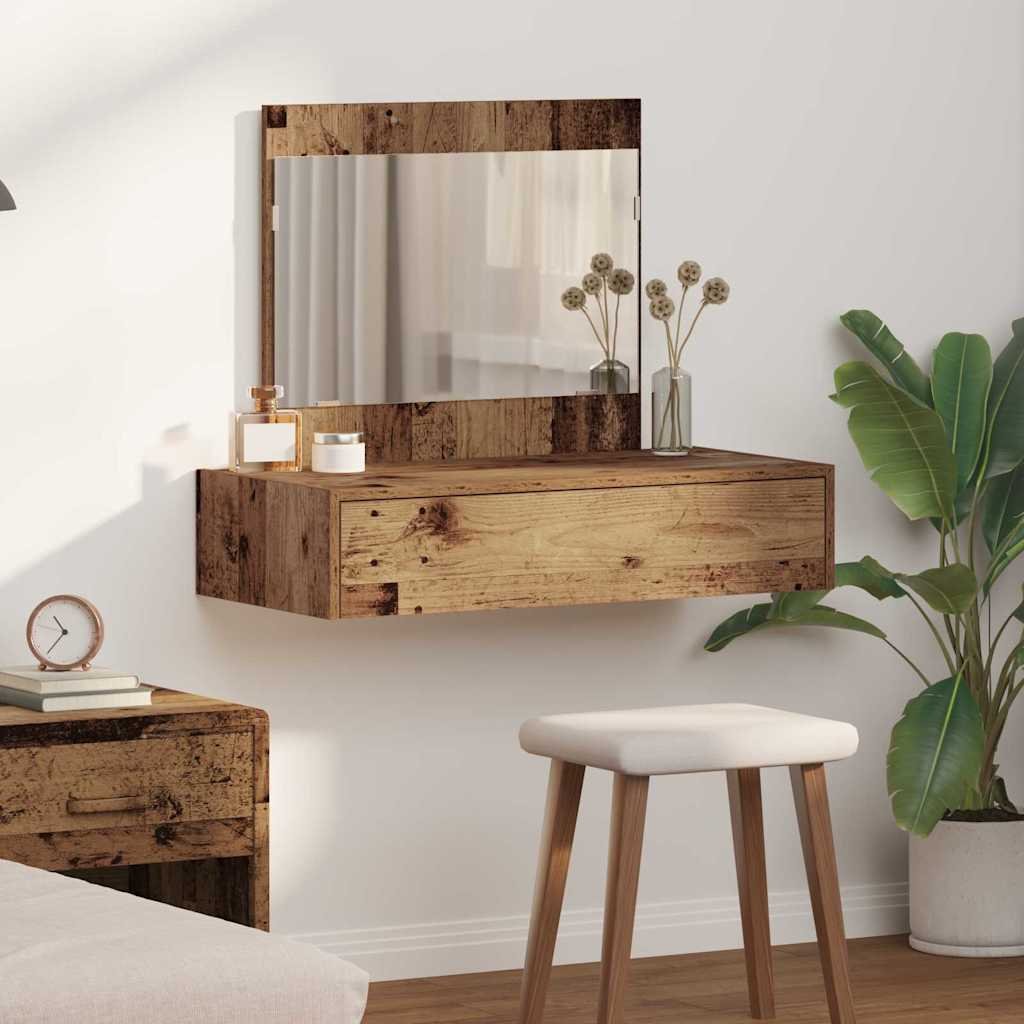 Walplus 1 Drawer Engineered Wood Dressing Table - Brown - 83 x 40 x 70 cm