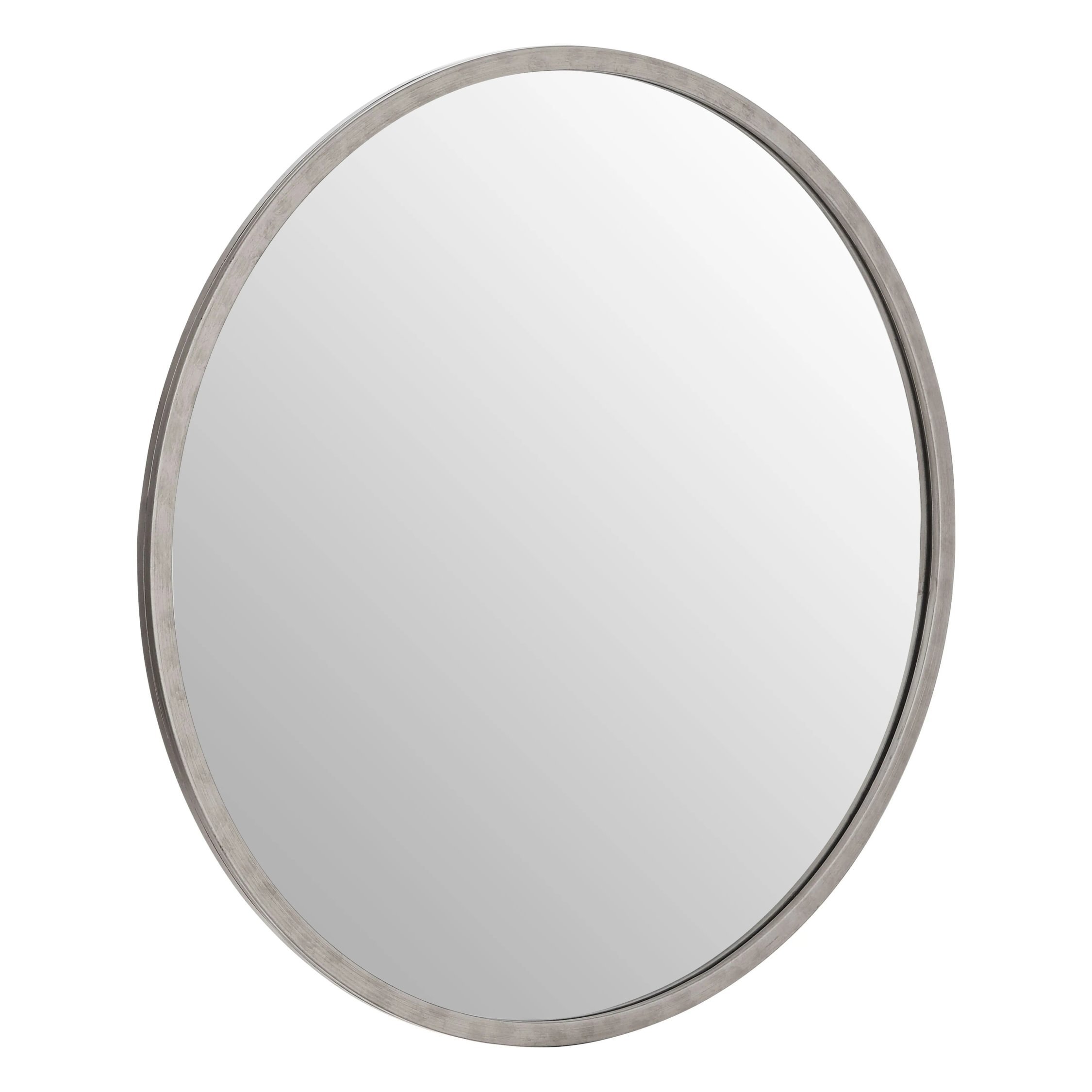 Orsina Saska Medium Antique Round Wall Mirror – Silver