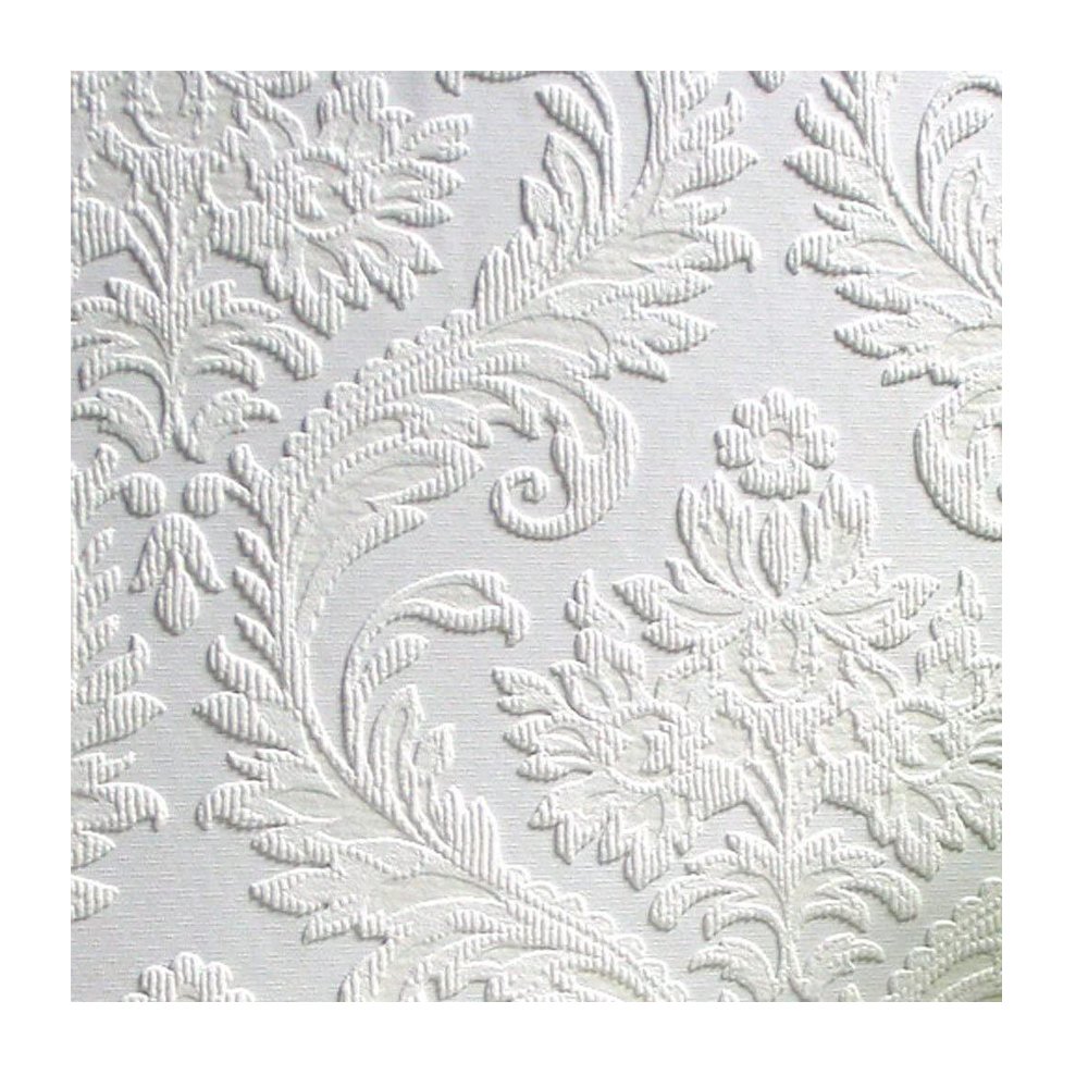 Brewster Anaglypta High Trad Textured Vinyl Wallpaper - Silver