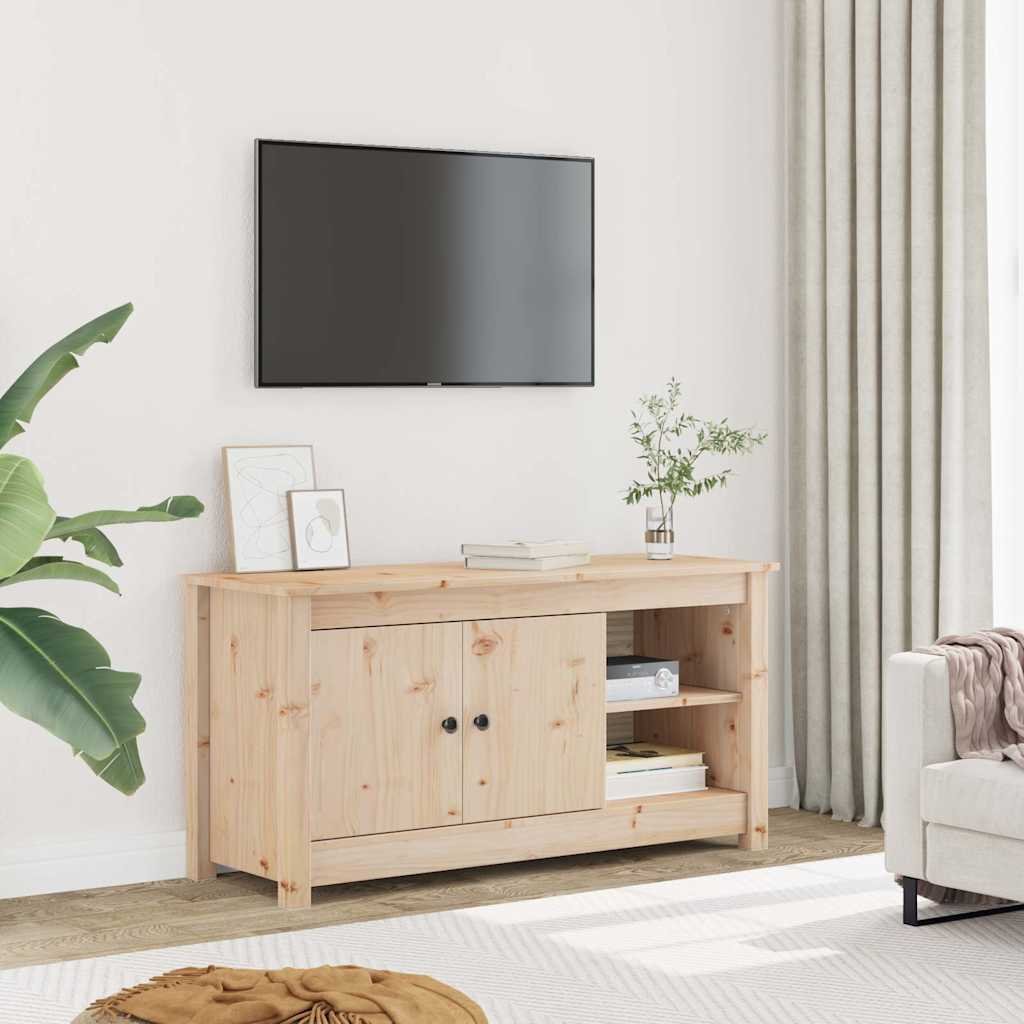 Walplus Solid Pine TV Cabinet - Brown - 103 x 36.5 x 52 cm