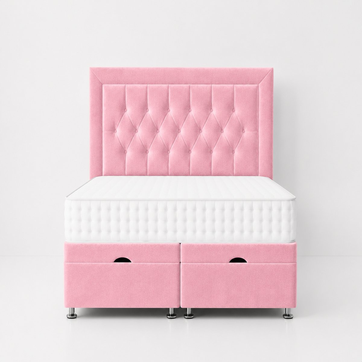 Comfy Deluxe Cassie 6ft Superking  End Lift Ottoman Bed Set - Pink