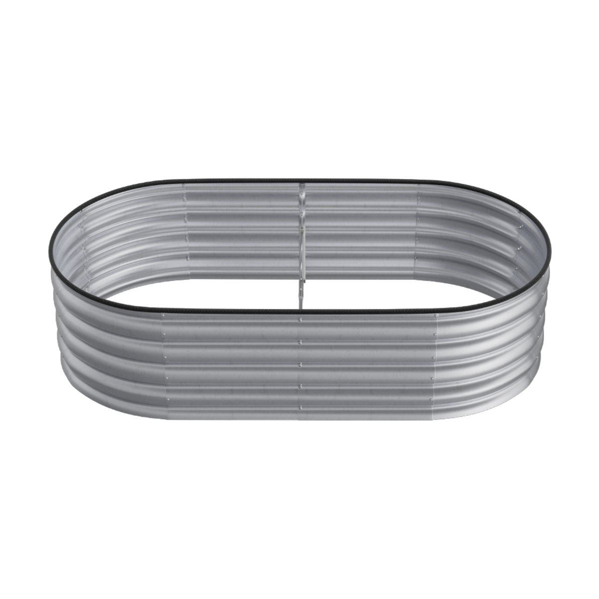 Living and Home 160cm Galvanised Steel Oval Raised Garden Bed - Silver