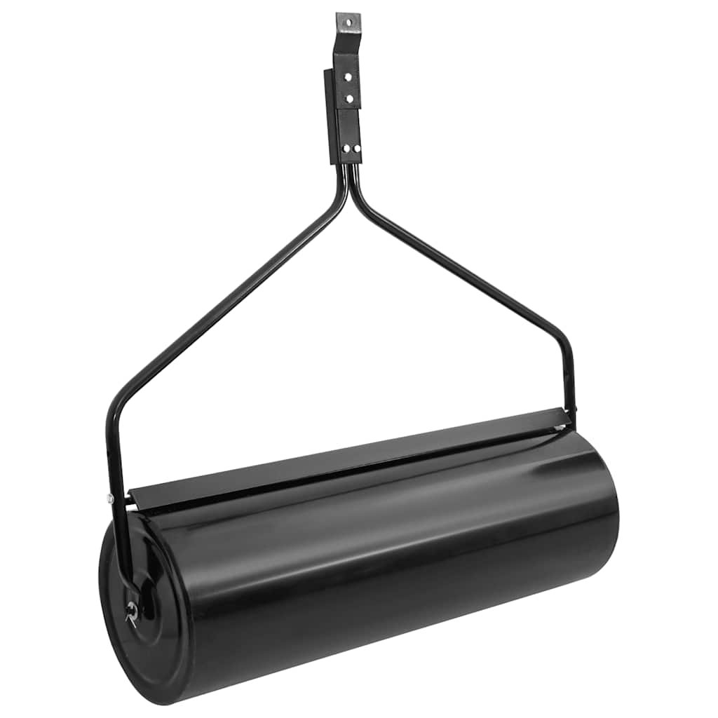Walplus 63L Iron Garden Lawn Roller Push - Black - 30 x 90 cm